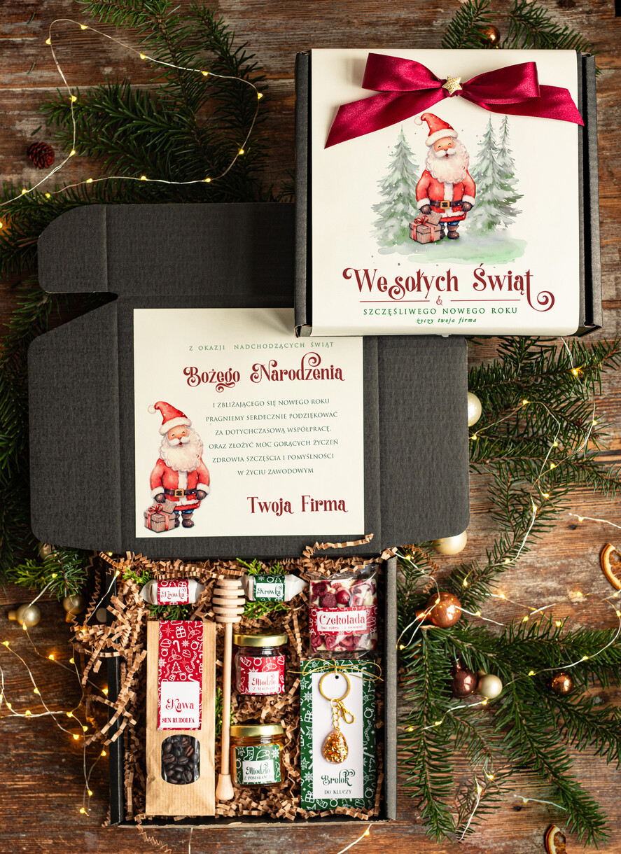 Prezenty oferta dla Firm kawa  herbata miód Prezenty świąteczne dla klientów biznesowych, eleganckie prezenty bożonarodzeniowe z miodami od firm z logo, prezent świąteczny dla pracowników, firmowe zestawy świąteczne1