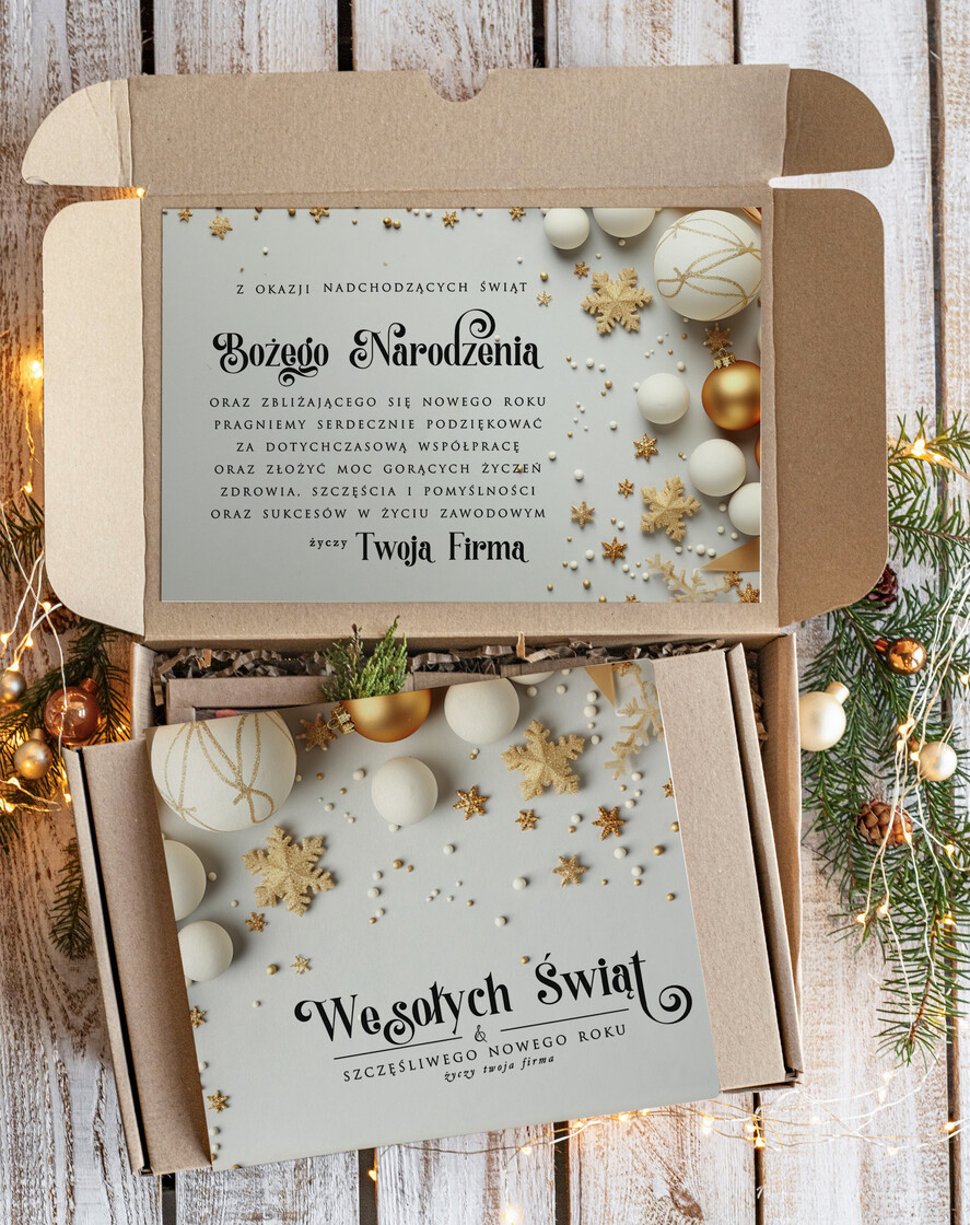 Prezenty oferta dla Firm kawa  herbata miód Prezenty na Boże Narodzenie dla klientów, bożonarodzeniowy prezent biznesowy dla firm herbata i miód, paczki na święta dla pracowników, upominek biznesowy box swiąteczny zestaw z logo 1