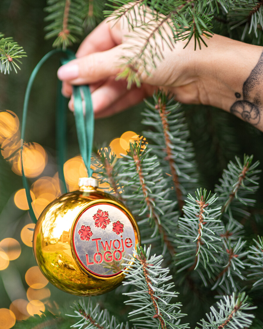 Prezenty oferta dla Firm drobne prezenty dla firm Prezent Biznesowy Na Święta z Logo Ekskluzywna Bombka z logo na choinkę z Logo  Bombka choinkowa firmowa z logo 3
