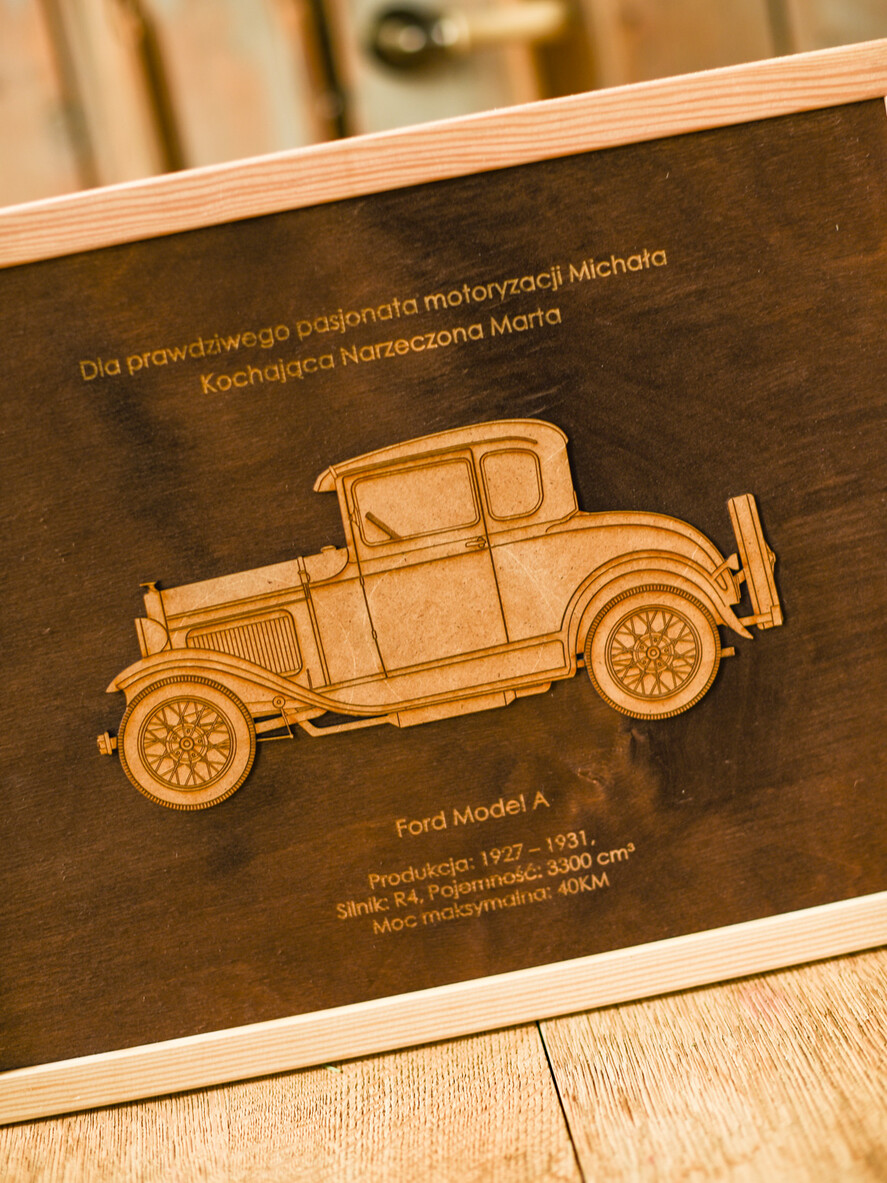 prezenty dla niego Puzzle, drewniane skrzynie, skarbonki wyjątkowy prezent na święta dla taty obrazek z autem    1