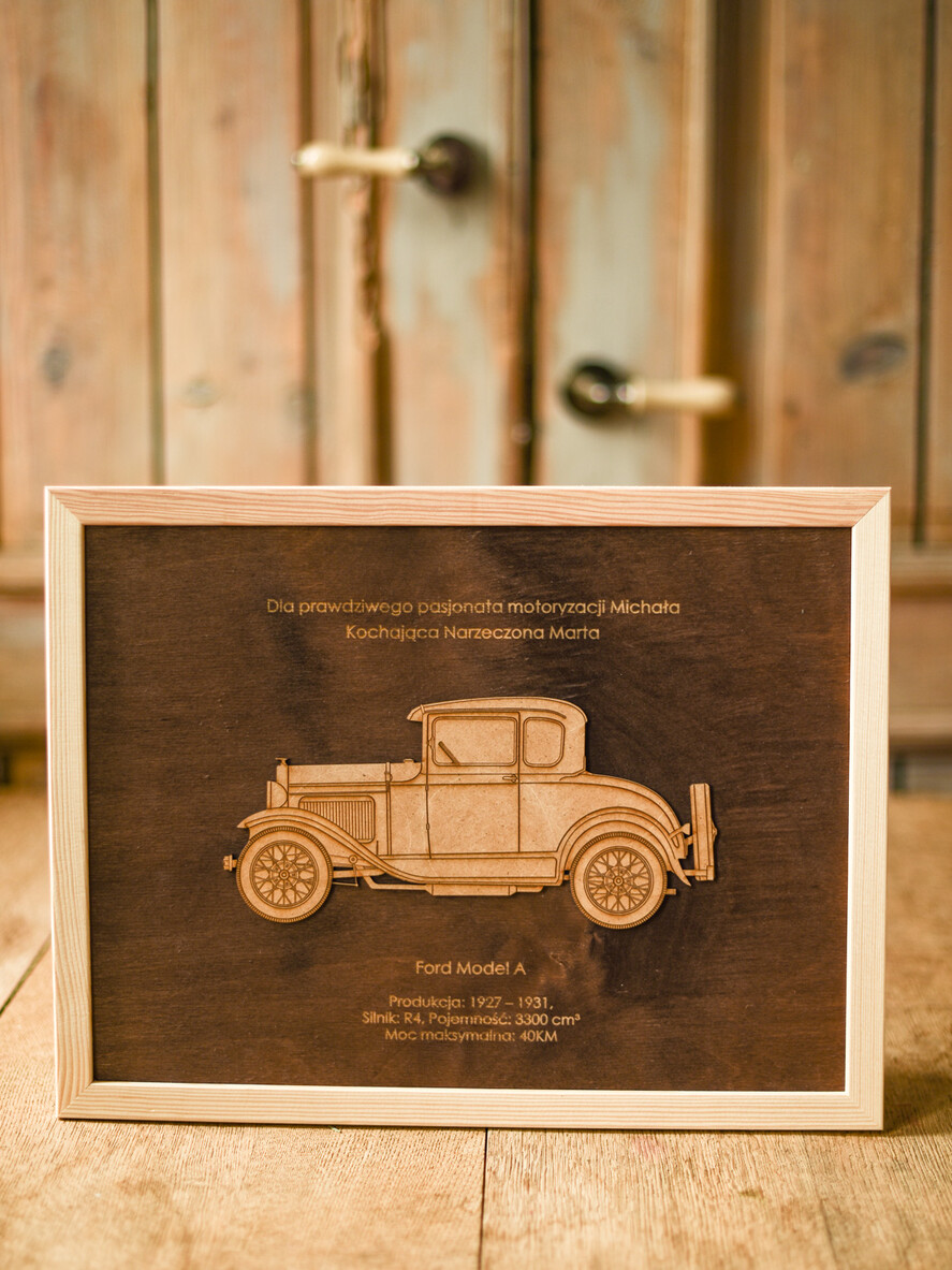 prezenty dla niego Puzzle, drewniane skrzynie, skarbonki wyjątkowy prezent na święta dla taty obrazek z autem    0