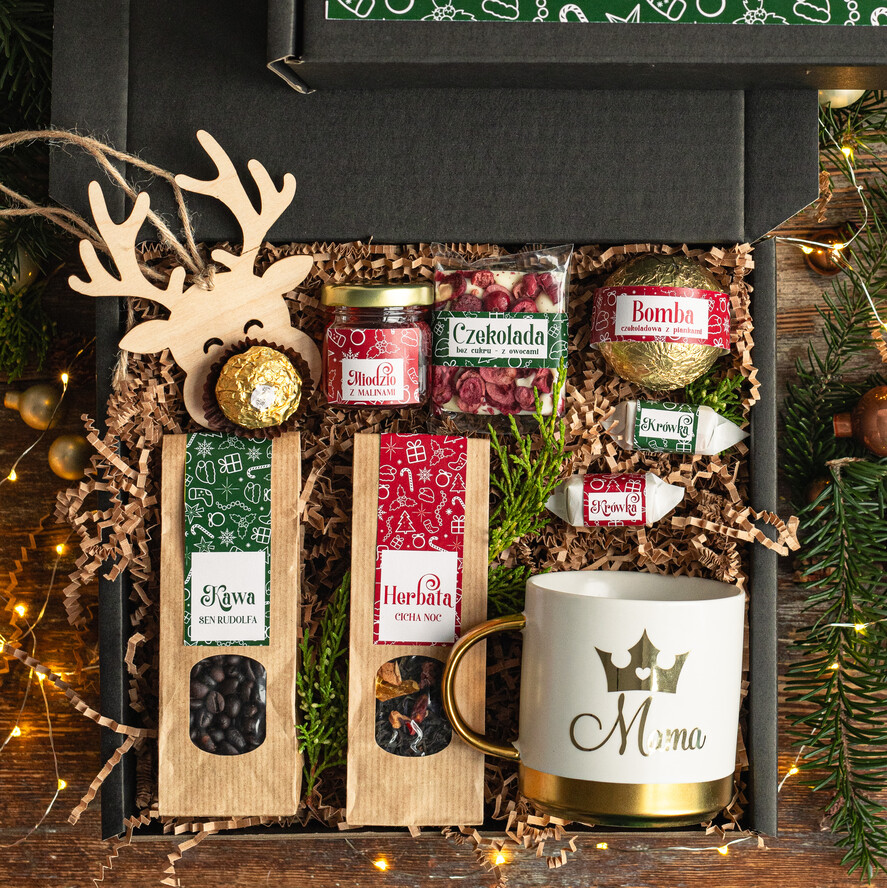 Prezenty indywidualne  zestawy z kubkiem i filiżanką super pomysły na prezenty dla Mamy, kubek z naklejką Mama, prezent dla Mamy pod choinkę, prezent dla Mamy na święta, świąteczne upominki 1