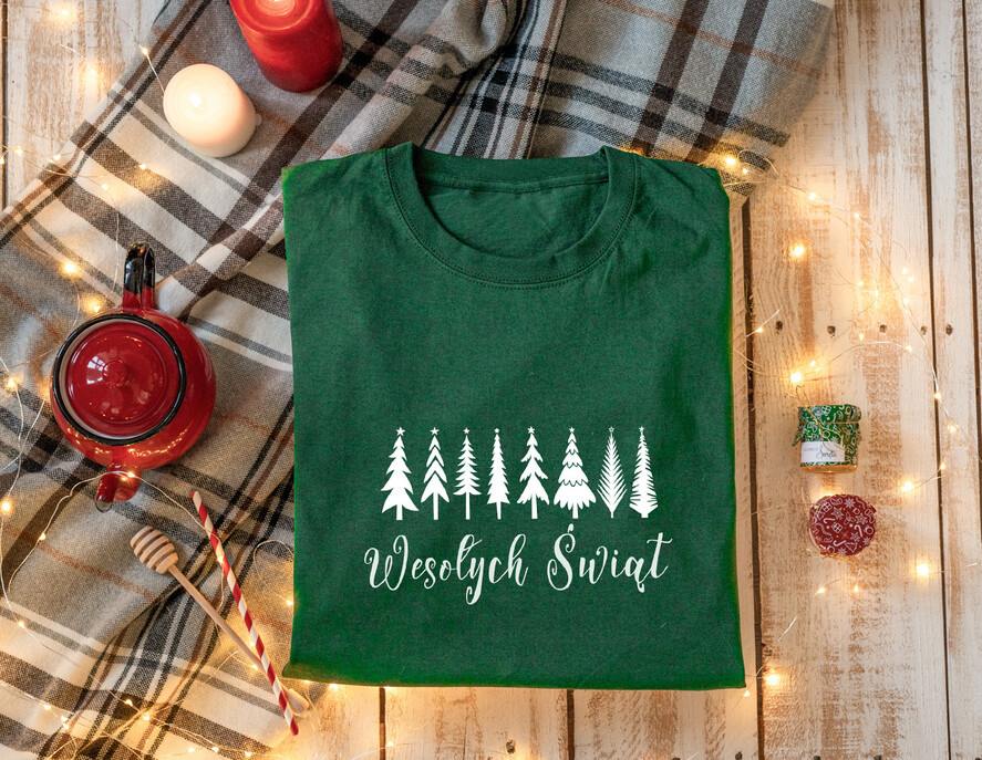 Prezenty indywidualne  koszulki pomysł na prezent świąteczna koszulka różne rozmiary, zielona męska świąteczna koszulka, koszulka świąteczna z nadrukiem,  prezent na święta koszulka z nadrukiem 2