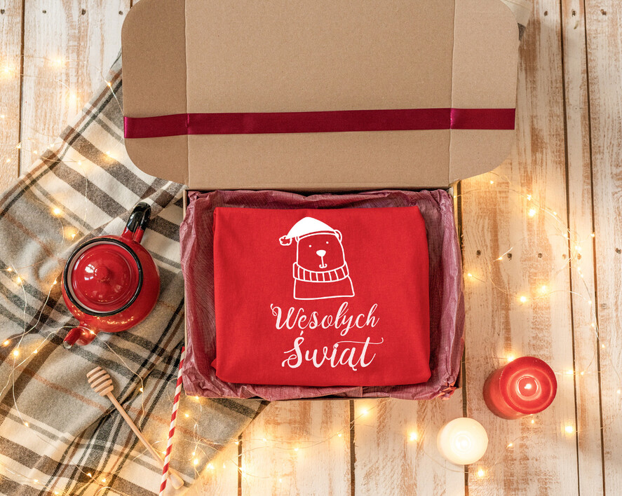 Prezenty indywidualne  koszulki Pomysła na prezent świąteczna koszulka różne rozmiary, czerwona świąteczna koszulka, koszulka świąteczna z nadrukiem,  prezent na święta koszulka z nadrukiem 0