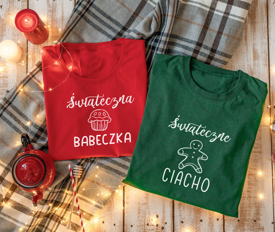 Prezenty indywidualne  koszulki świąteczne koszulki z nadrukiem różne rozmiary, zestaw świątecznych koszulek, koszulka świąteczna z nadrukiem,  prezent na święta koszulka z nadrukiem 1