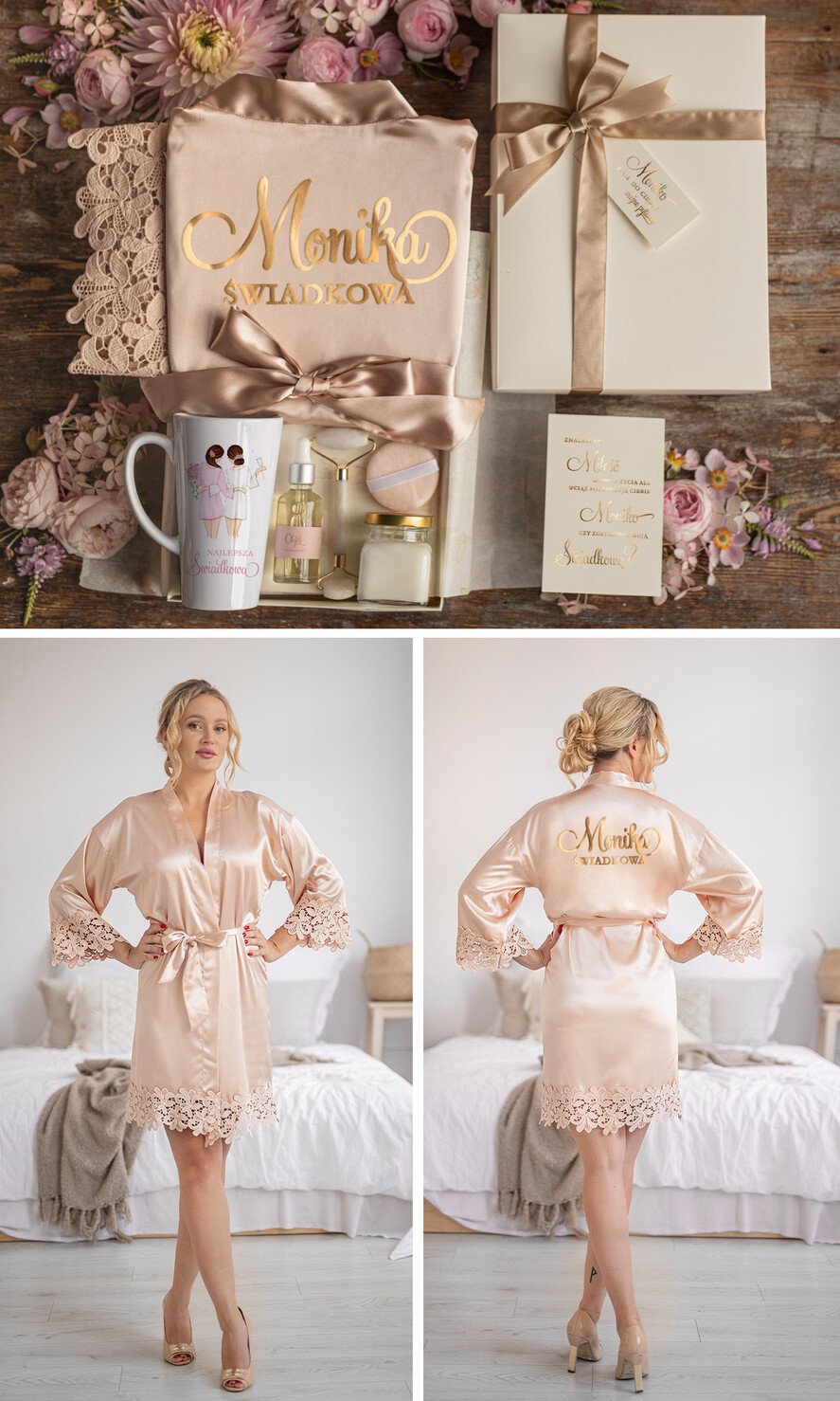 Prezenty dla świadków boxy prezentowy dla Świadkowej, prośba o świadkowanie  czy zostaniesz moją świadkową pomysł na prezent dla świadkowej kubek z nadrukiem, satynowy szlafrok dla świadkowej 4