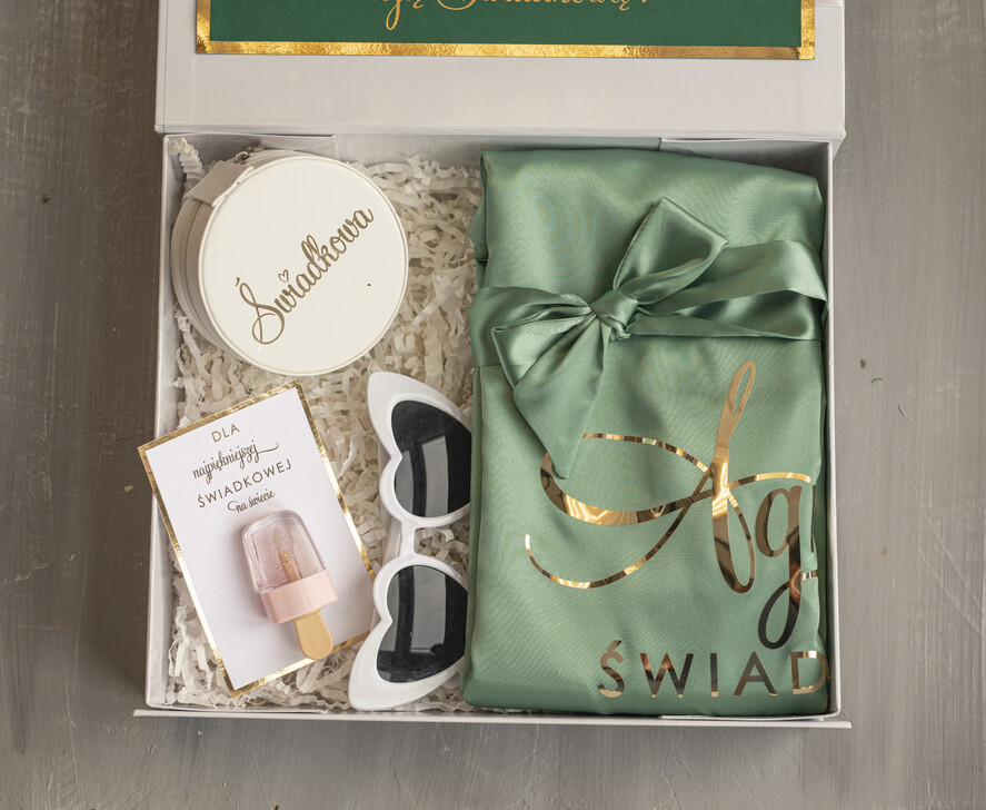 Prezenty dla świadków boxy prezentowe dla Świadkowej, prośba o świadkowanie  prezent dla druhny, pomysł na prezent dla świadkowej, Box prezentowy dla świadkowej, szlafrok w kolorze miętowym, zestaw prezentowy dla druhny2