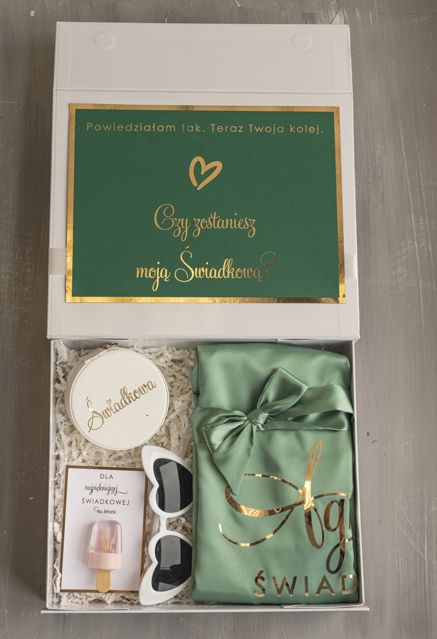 Prezenty dla świadków boxy prezentowe dla Świadkowej, prośba o świadkowanie  prezent dla druhny, pomysł na prezent dla świadkowej, Box prezentowy dla świadkowej, szlafrok w kolorze miętowym, zestaw prezentowy dla druhny1