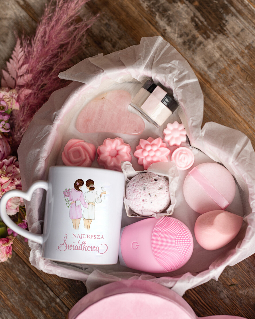 Prezenty dla świadków boxy prezentowe dla Świadkowej, prośba o świadkowanie   Prośba o Świadkowanie Serce Prezentowe Z kubkiem - Prezent dla Świadkowej  Zestaw Ksometyków Czy zostaniesz moją Świadkową?1