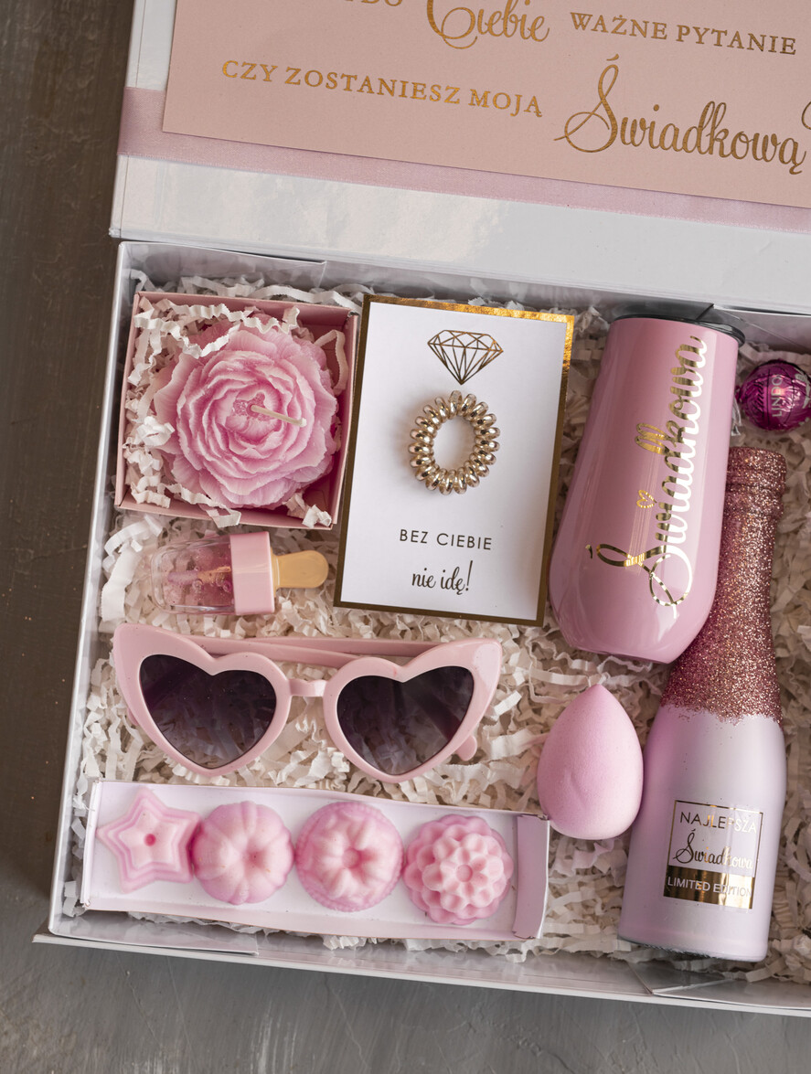 Prezenty dla świadków boxy prezentowe dla Świadkowej, prośba o świadkowanie  Prośba o świadkowanie pomysł na prezent dla świadkowej, box kosmetyczny dla świadkowej i druhny, oryginalny prezent dla świadkowej 6