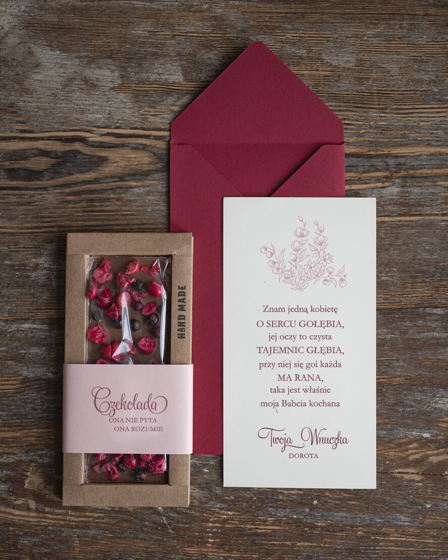 Prezenty dla Babci i Dziadka Prezenty dla Babci super prezent dla babci Magnes na lodówkę Kartka i Czekolada  2