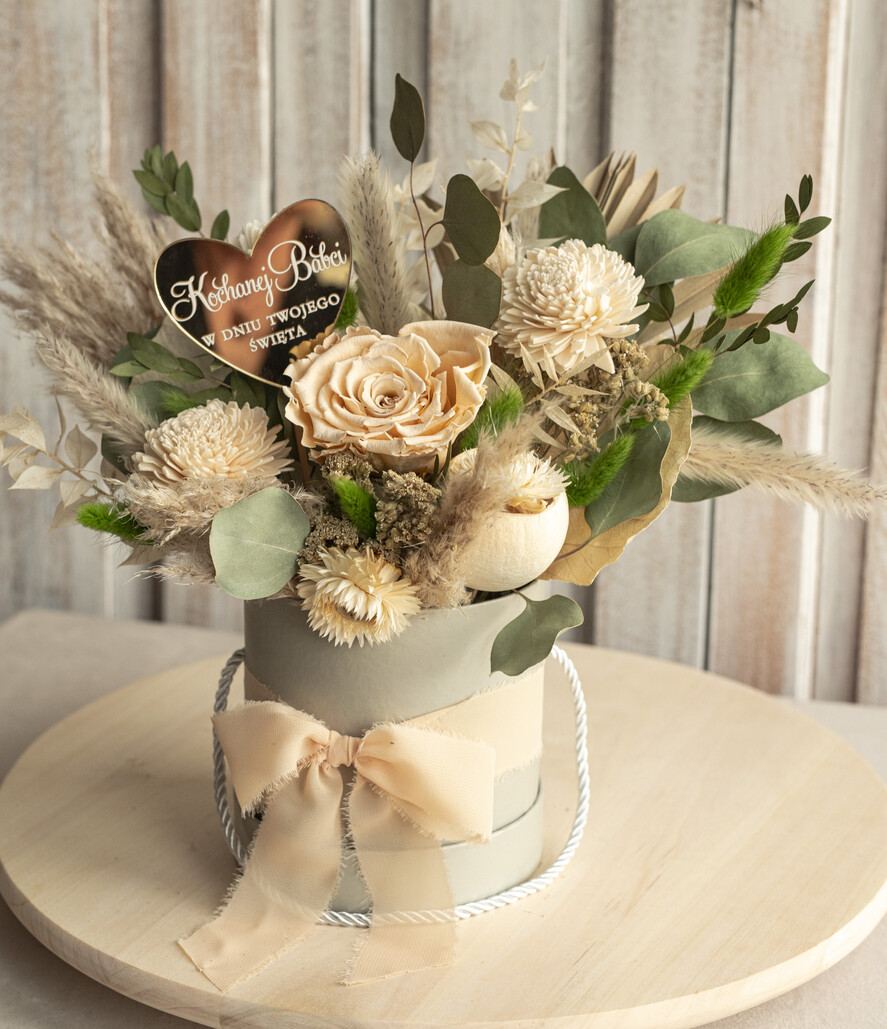 Prezenty dla Babci i Dziadka Prezenty dla Babci prezent na dzień babci flowerbox z suszonych kwiatów, prezent urodzinowy dla babci, podziękowanie dla babci, podziękowanie dla dziadków na weselu 1