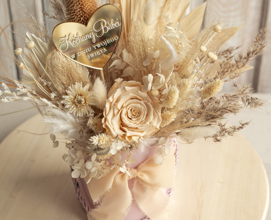 Prezenty dla Babci i Dziadka Prezenty dla Babci pomysł na prezent na dzień babci flowerbox z suszonych kwiatów, prezent urodzinowy dla babci, podziękowanie dla babci, podziękowanie dla dziadków na weselu2