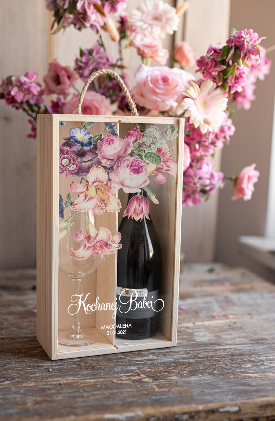 Prezenty dla Babci i Dziadka Prezenty dla Babci  prezenty z okazji dnia babci drewniana skrzynka z nadrukiem 0