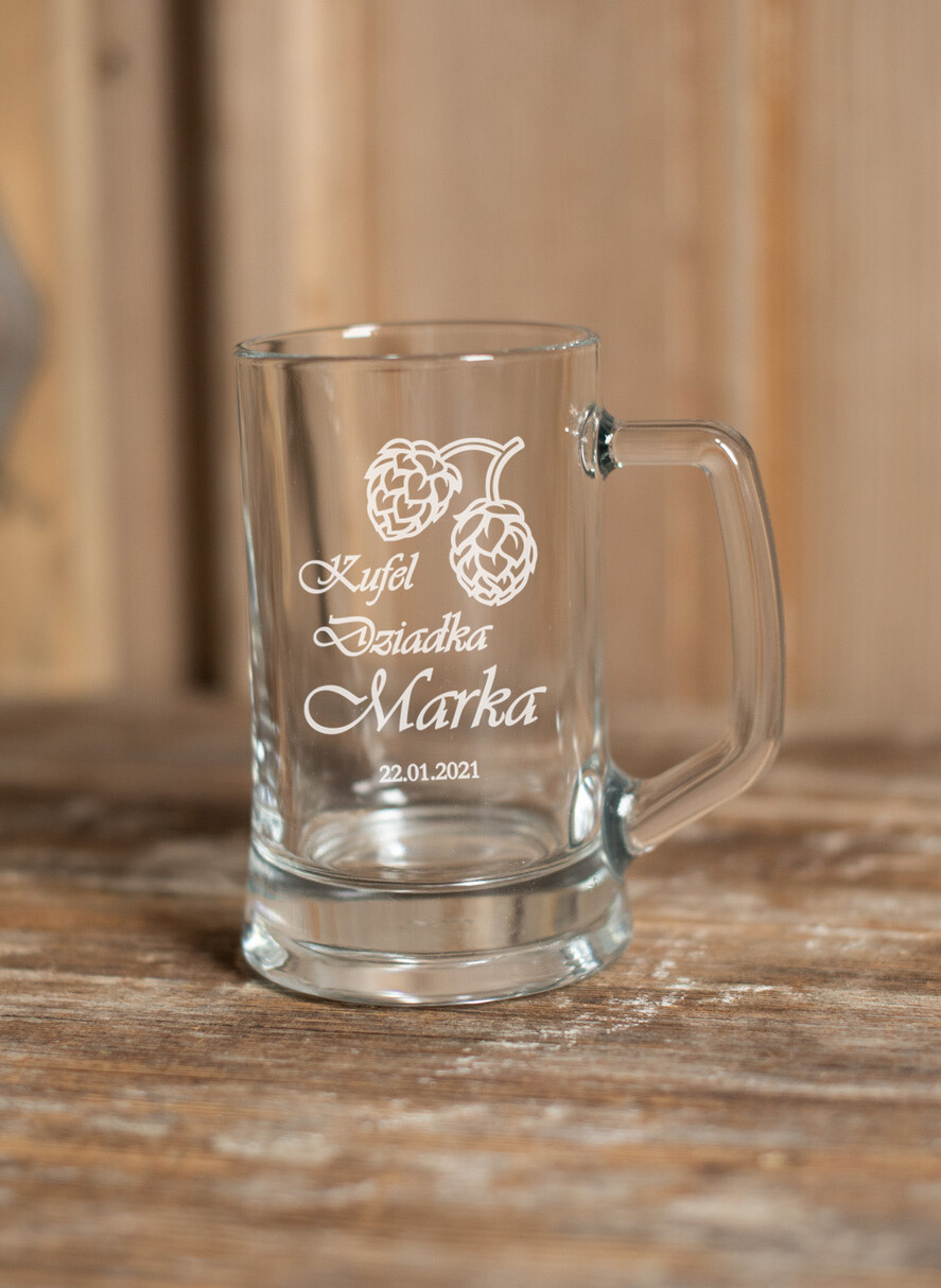 Prezenty dla Babci i Dziadka Prezenty dla Dziadka Prezent na dzień Dziadka grawerowany kufel do piwa  w Skrzynce Zyczenia dla dziadka w środku2