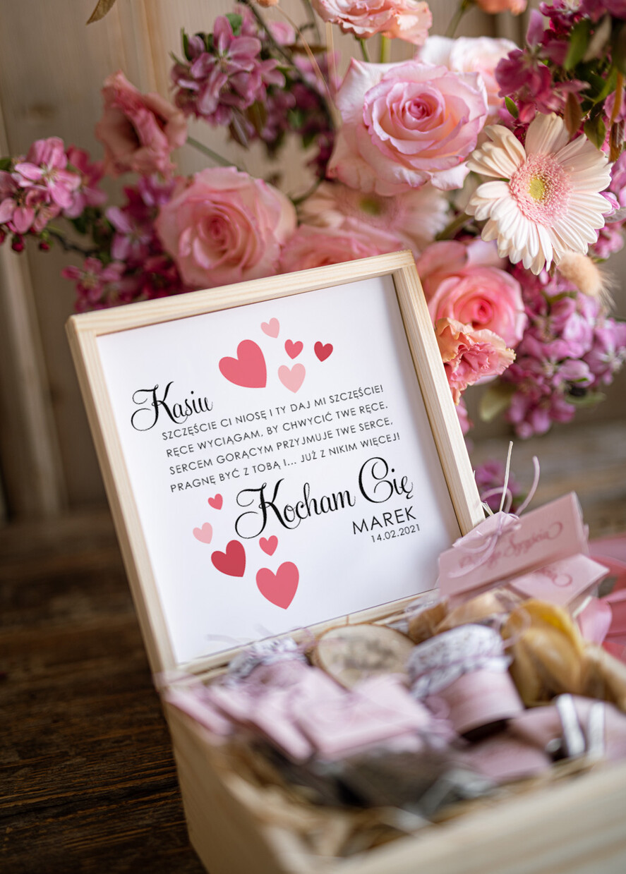 Walentynki prezent na walentynki dla Niej   romantyczny prezent na walentynki dla drewniane pudełko ze słodyczami 2
