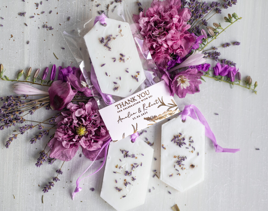 Podziękowania dla Gości Weselnych Mydełka Świece Zawieszki sojowe prezenty dla gości na weselu, zapachowe zawieszki sojowe, Zapachowa zawieszka sojowa jako podziękowania dla Gości weselnych, lawendowa zawieszka zapachowa3