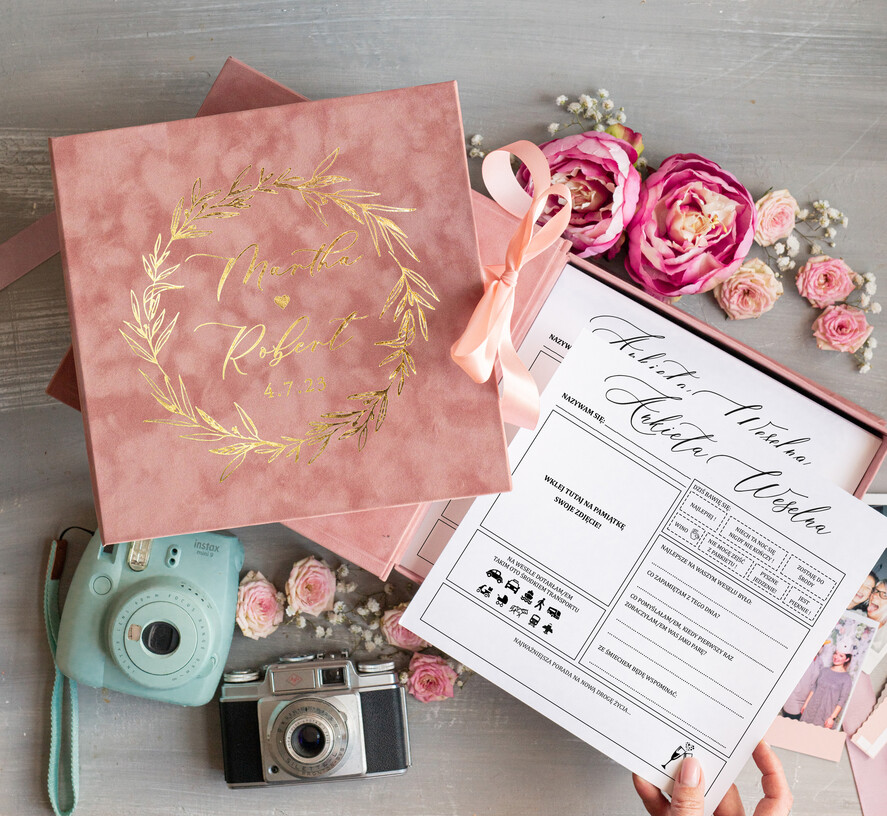 Ankiety weselne ankiety w pudełkach  ankieta weselna dla gości pamiątka ze ślubu, ankieta weselna zamknięta w welurowym pudełku, pamiątka ze ślubu ankiety weselne, porady dla Pary Młodej od Gości4