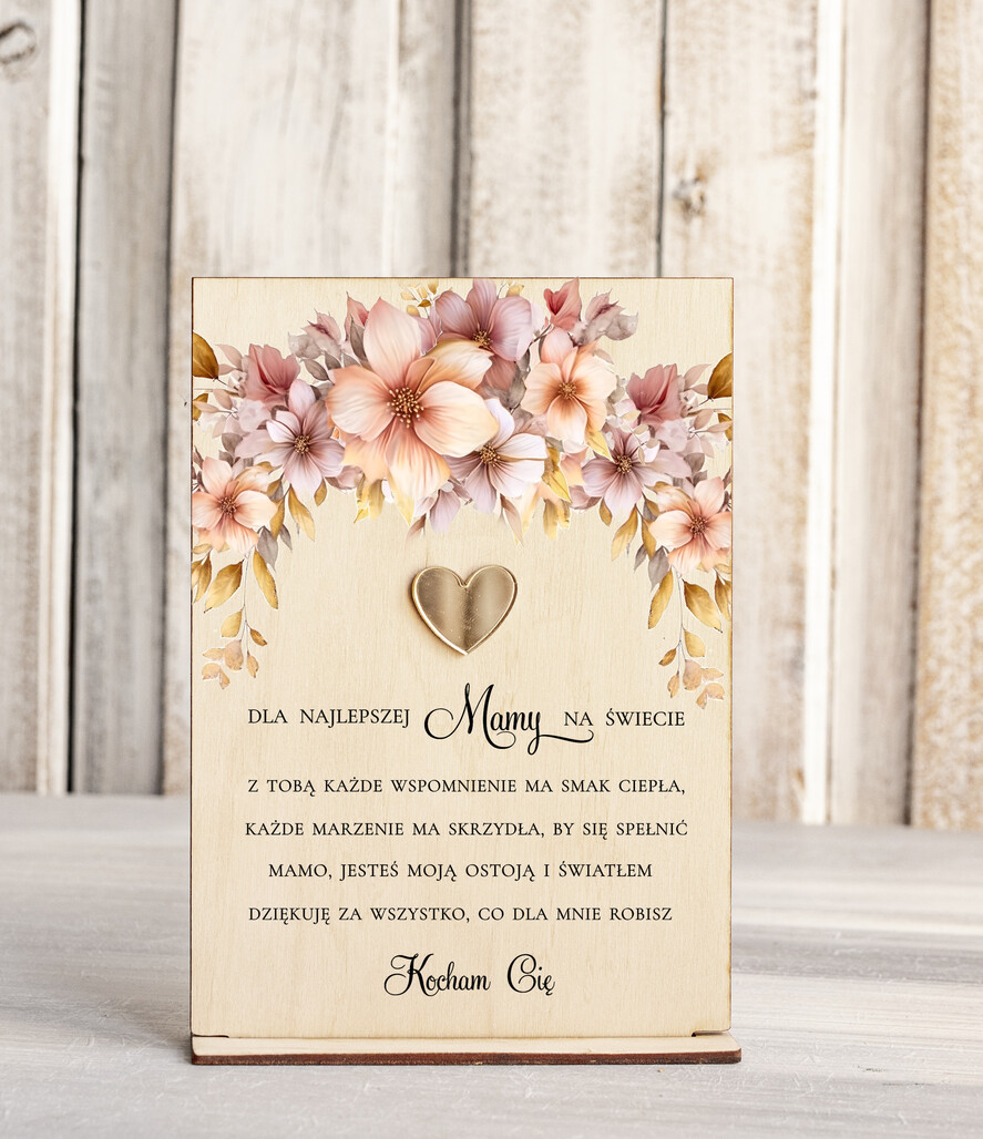 Prezenty dla Mamy kartki i magnesy na lodówkę z życzeniami  prezent z okazji Dnia Mamy, statuetka z życzeniami dla Mamy, drewniana kartka z życzeniami z podstawką 0