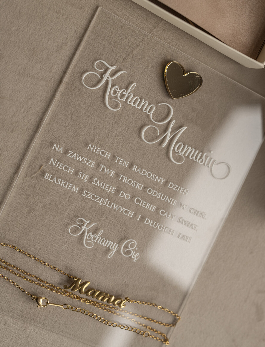 Prezenty dla Mamy kartki i magnesy na lodówkę z życzeniami  wyjątkowy prezent na dzień mamy, kartka z dedykacją w eleganckim pudełku, prezent dla Mamy łańcuszek w wyjątkowym personalizowanym pudełku3