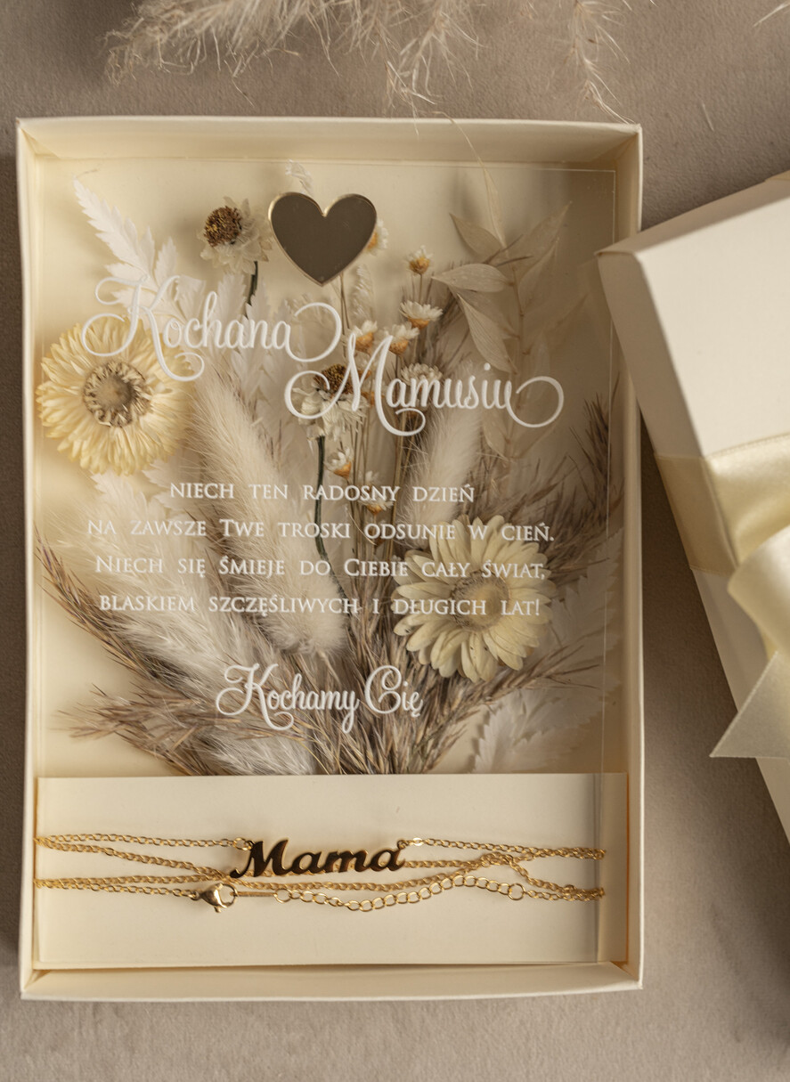 Prezenty dla Mamy kartki i magnesy na lodówkę z życzeniami  wyjątkowy prezent na dzień mamy, kartka z dedykacją w eleganckim pudełku, prezent dla Mamy łańcuszek w wyjątkowym personalizowanym pudełku9