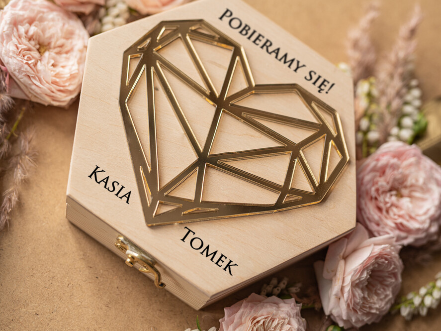 Zaproszenia dla Rodziców  zaproszenia dla Rodziców  zaproszenia na ślub dla Rodziców na ślub drewniane pudełko nadruk treści na złotym lustrze    1