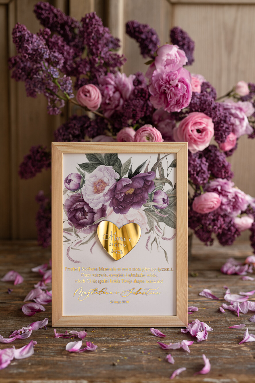 Prezenty dla Mamy ramki, puzzle, ramki na zdjęcia  niezapomniany prezent dla mamy złota kwiecista ramka na dzień mamy, wyjątkowy prezent z okazji dnia matki  0