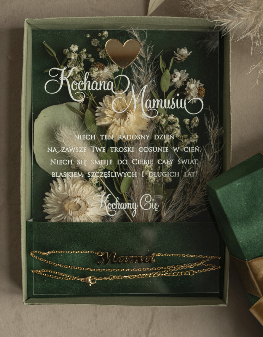 Prezenty dla Mamy biżuteria, pudełka, szkatułki na biżuterie  welurowe pudełko z kwiatami i życzeniami dla Mamy, flower box, prezent dla Mamy, pudełko z kwiatami dla Mamy, pomysł na prezent na dzień Mamy, 4