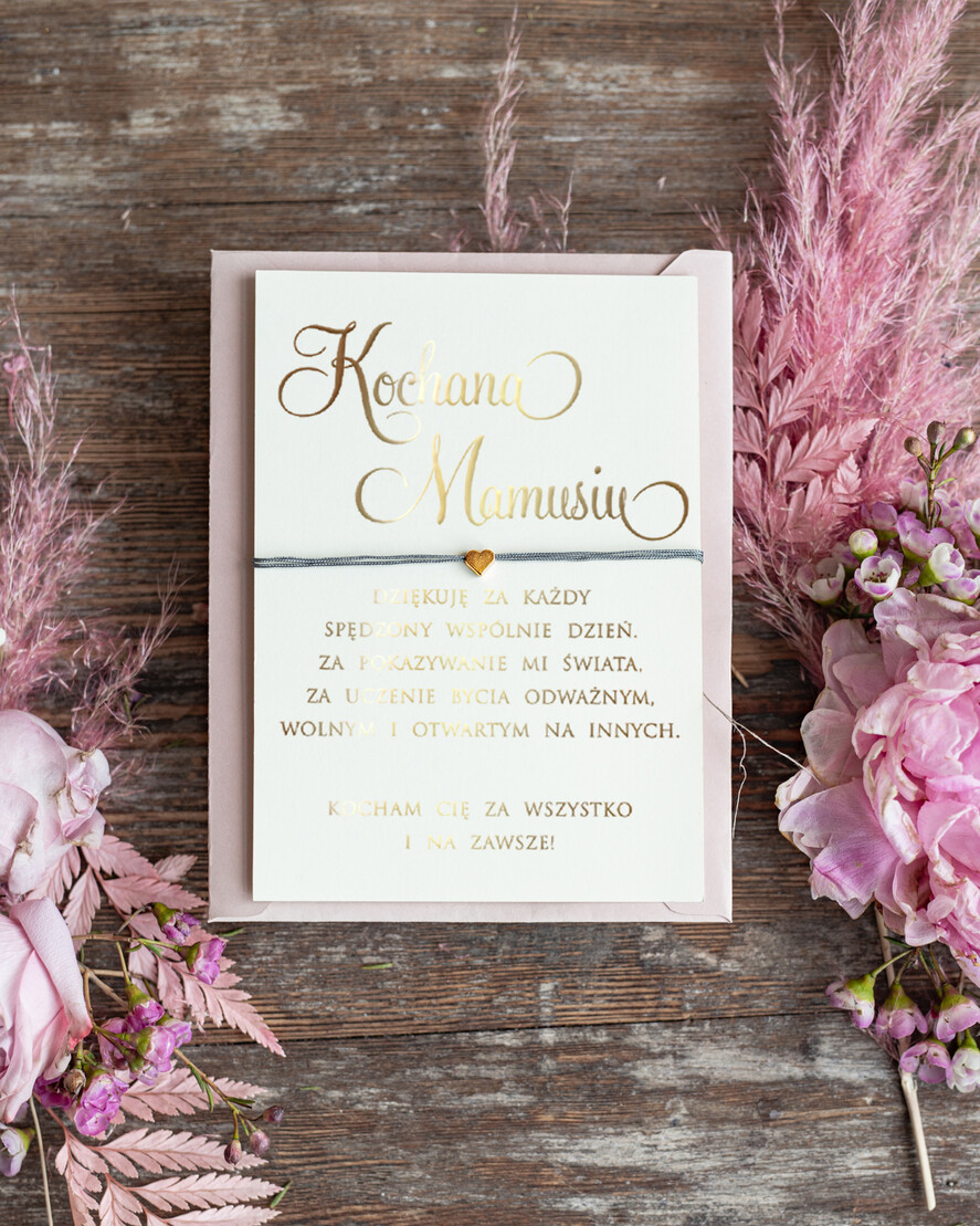 Prezenty dla Mamy biżuteria, pudełka, szkatułki na biżuterie  Pomysł prezent dla Mamy, Kartka z zyczeniami na Dzień Mamy z Bransoletką serce2