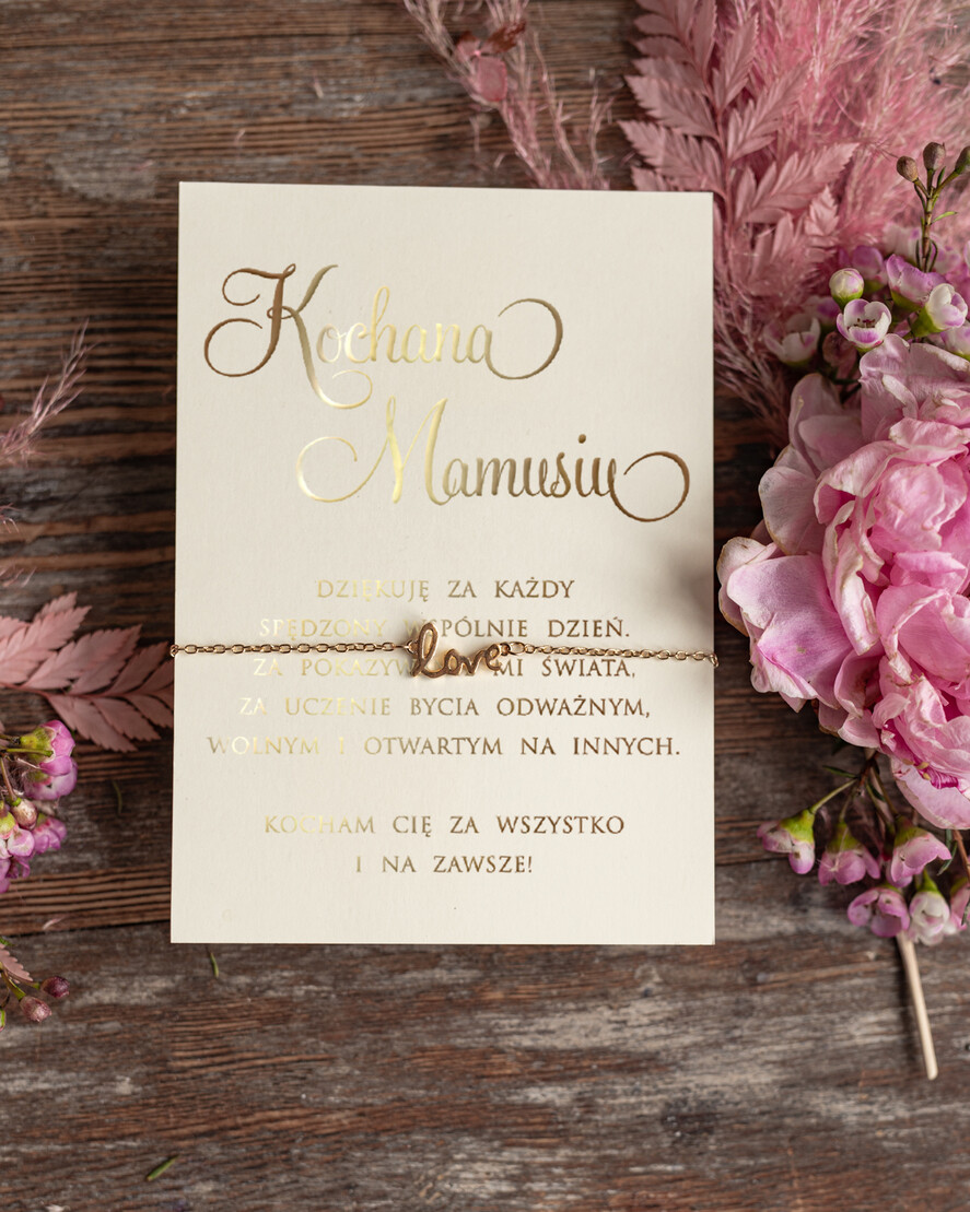 Prezenty dla Mamy biżuteria, pudełka, szkatułki na biżuterie  Pomysł prezent dla Mamy, Kartka z zyczeniami na Dzień Mamy w pudełeczku z Bransoletką nieskończoność1