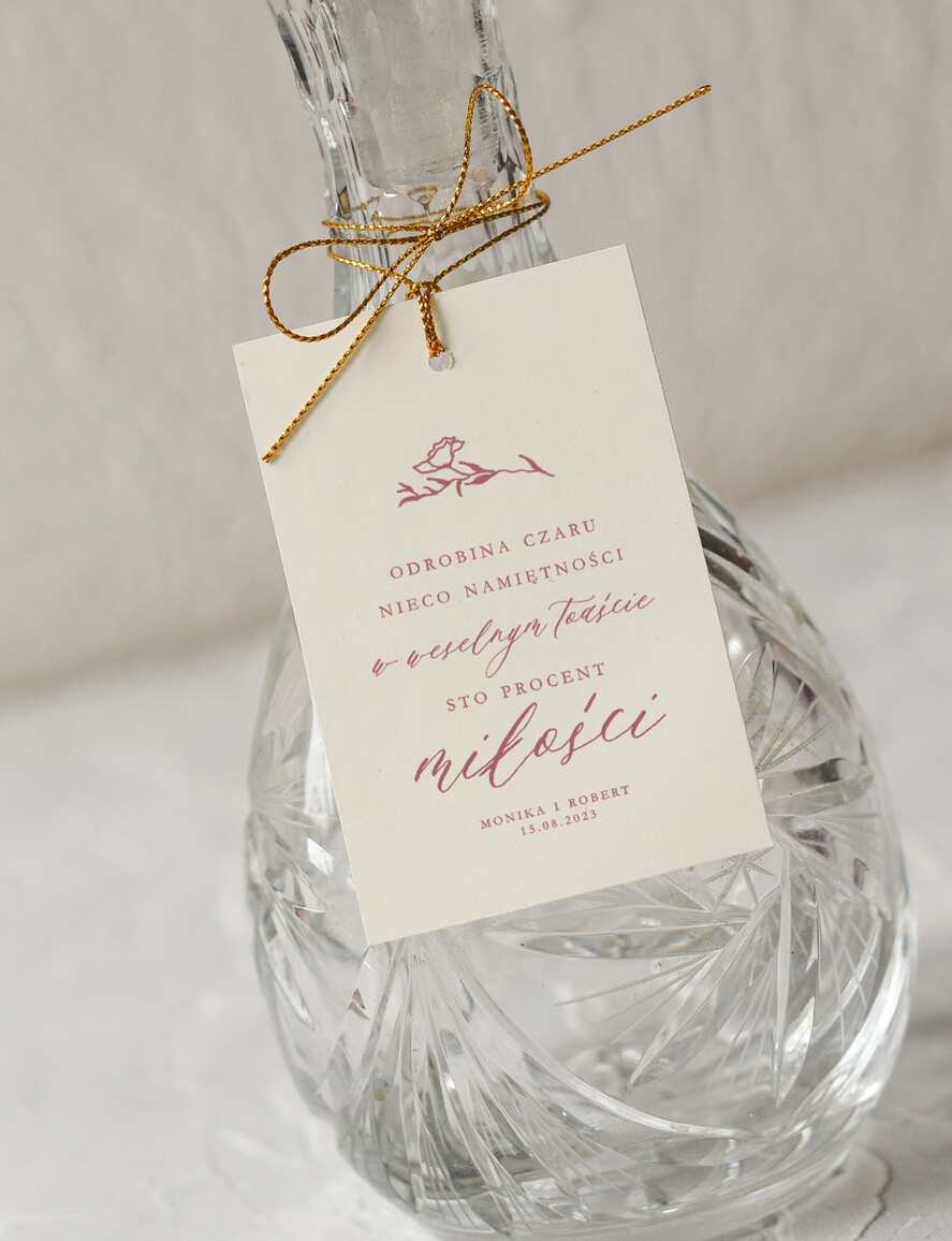 Zawieszki na butelki Minimalistyczne etykieta na wódkę zawieszka na alkohol weselny1