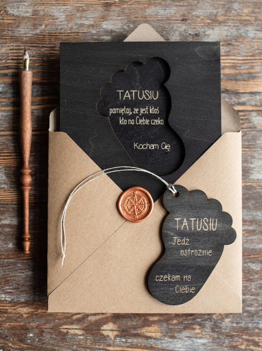 Prezenty dla Taty dzien ojca zestawy dla Taty prezent z okazji dnia taty kartka z zawieszką do auta 3