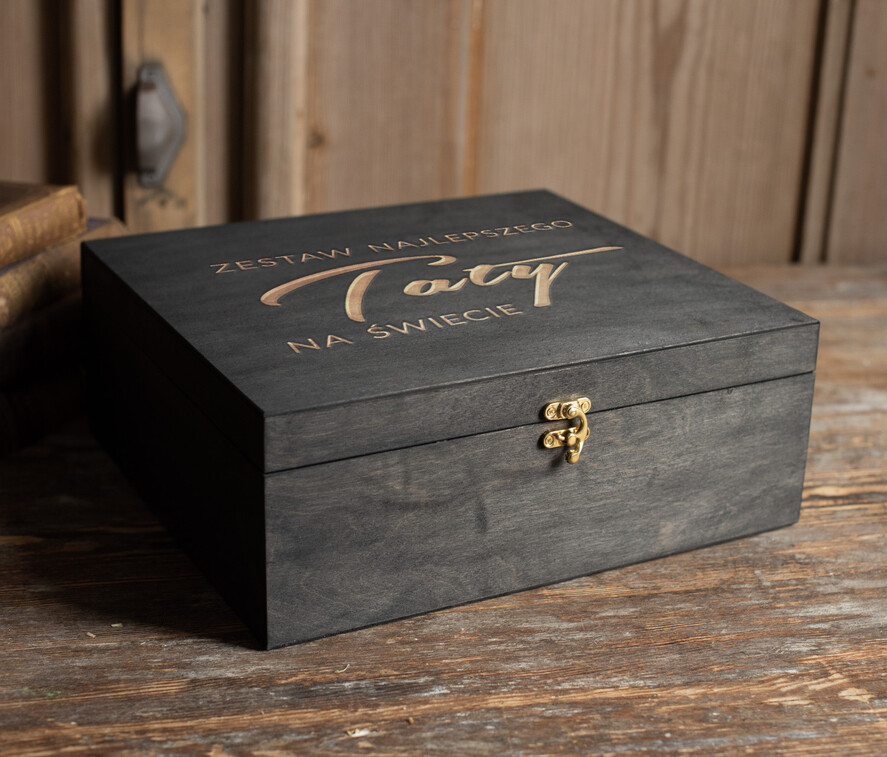 Prezenty dla Taty dzien ojca zestawy dla Taty z okazji dnia taty skrzynka z karafką, drewniana skrzynka dla Taty, grawerowana skrzynka z karafką 2