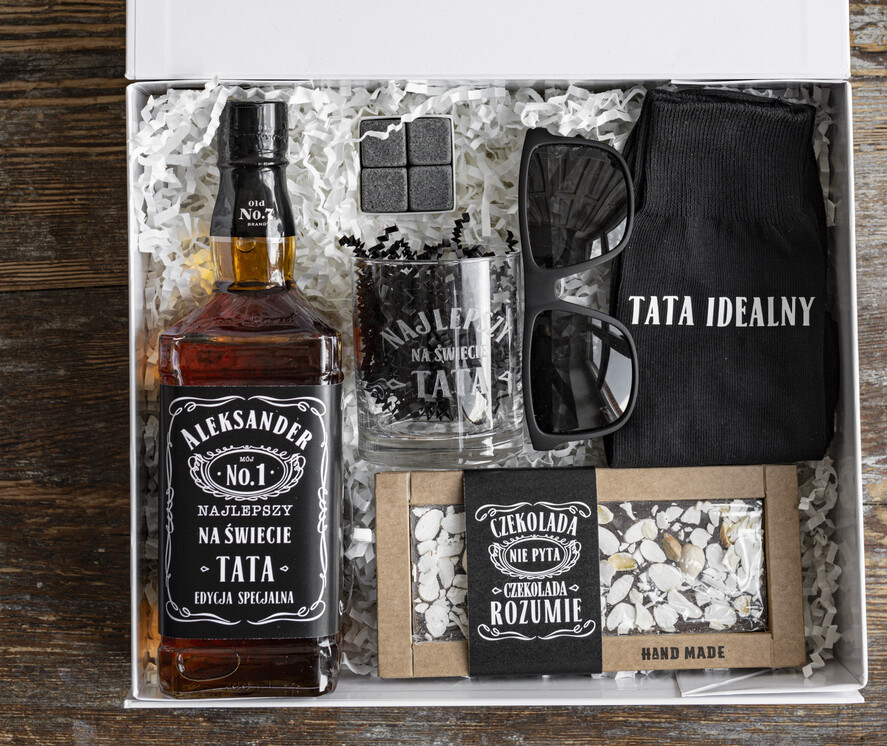 Prezenty dla Taty dzien ojca zestawy dla Taty prezenty na dzień Ojca, zestaw prezentowy na dzień Ojca, grawerowana szklanka, fajny pomysł na prezent dla Taty, personalizowane prezenty1