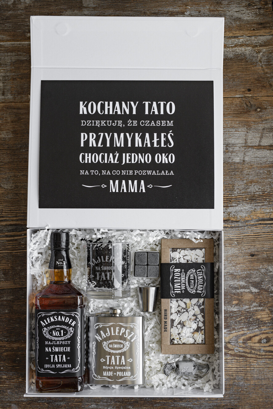 Prezenty dla Taty dzien ojca zestawy dla Taty pomysł na prezent dla Taty na urodziny, zestaw prezentowy na dzień Ojca, grawerowana szklanka, fajny pomysł na prezent dla Taty, personalizowane prezenty2