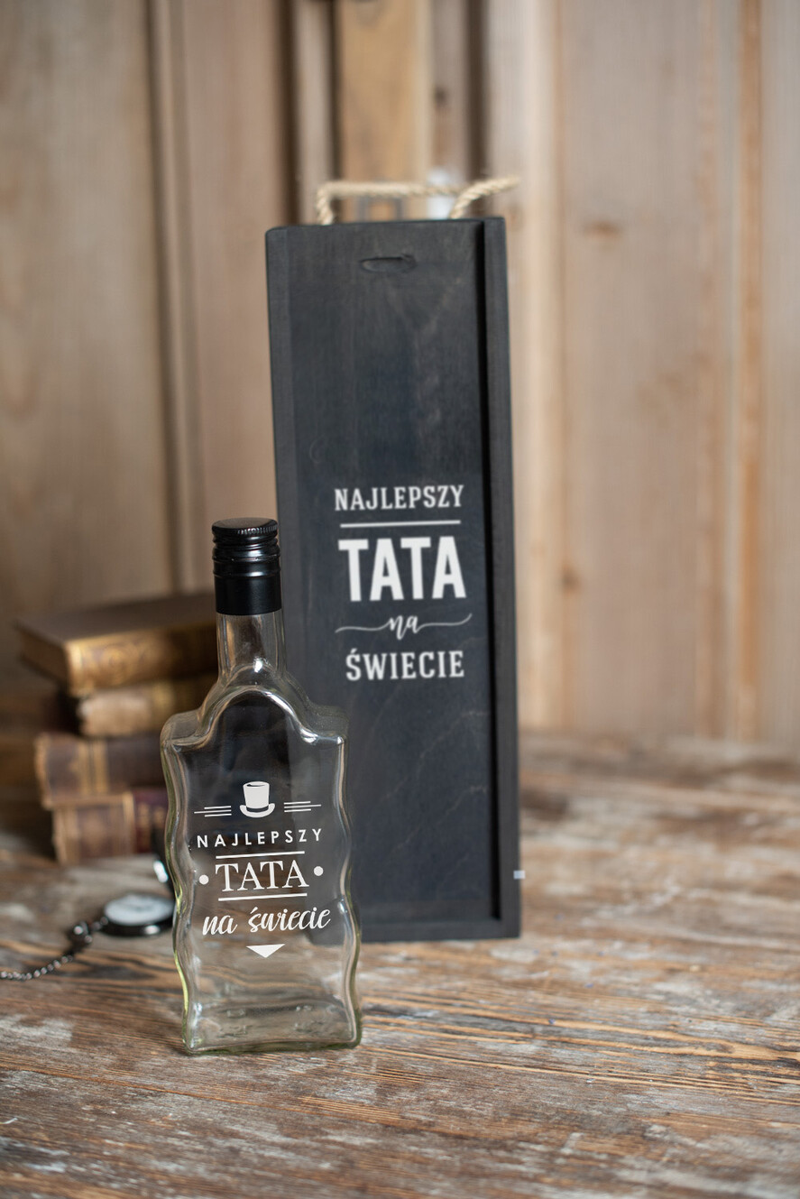 Prezenty dla Taty dzien ojca zestawy dla Taty z okazji dnia taty skrzyneczka z ozdobną butelką 0