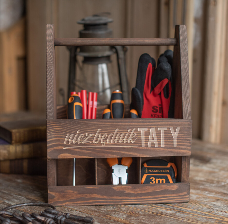 Prezenty dla Taty dzien ojca zestawy dla Taty prezent na dzień ojca drewniana skrzynka z narzędziami     0