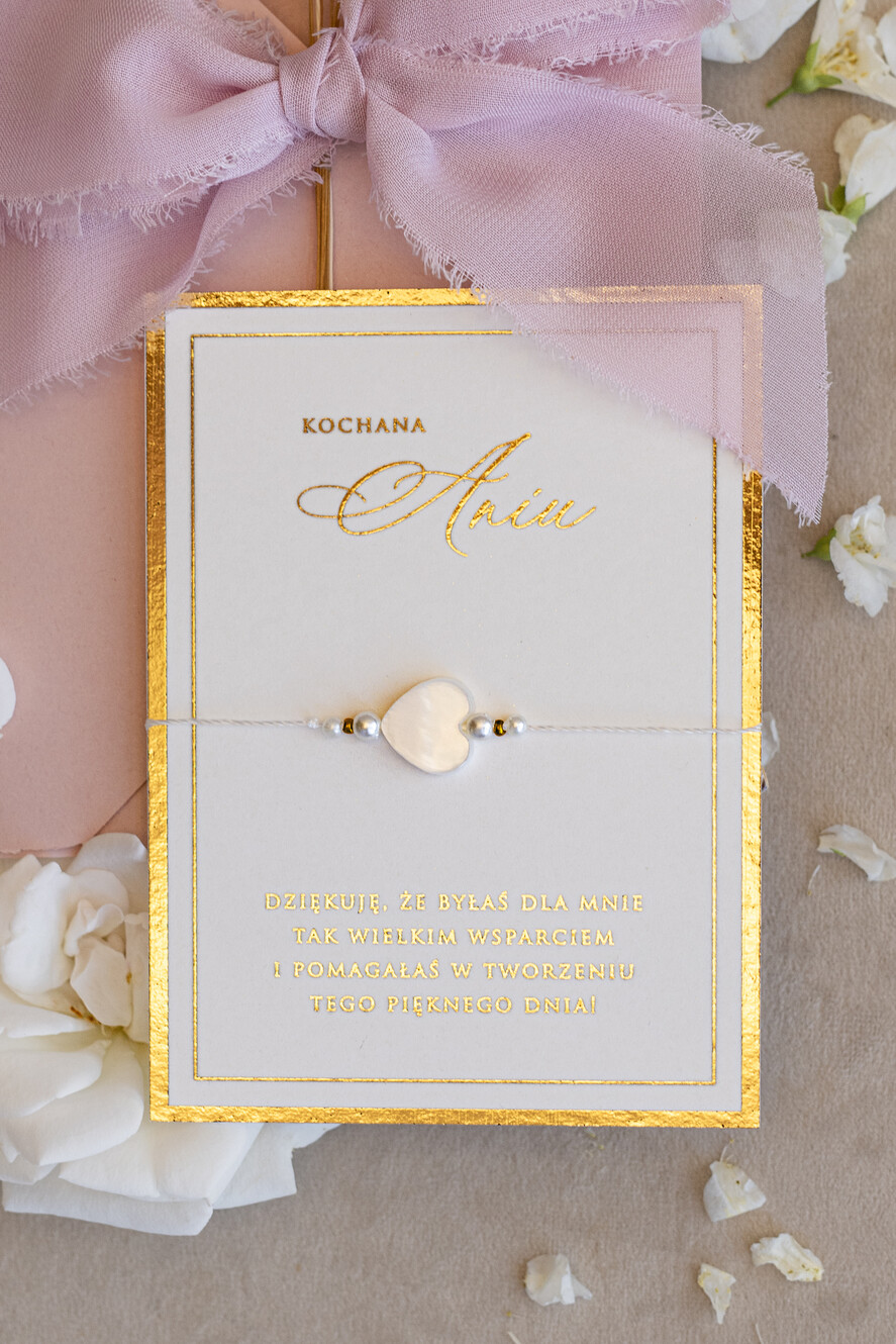 Prezenty dla świadków bransoletki i biżuteria dla świadkowej  Podziękowanie prezent dla świadkowej bransoletka z serduszkiem- Bransoletka szczęścia 3