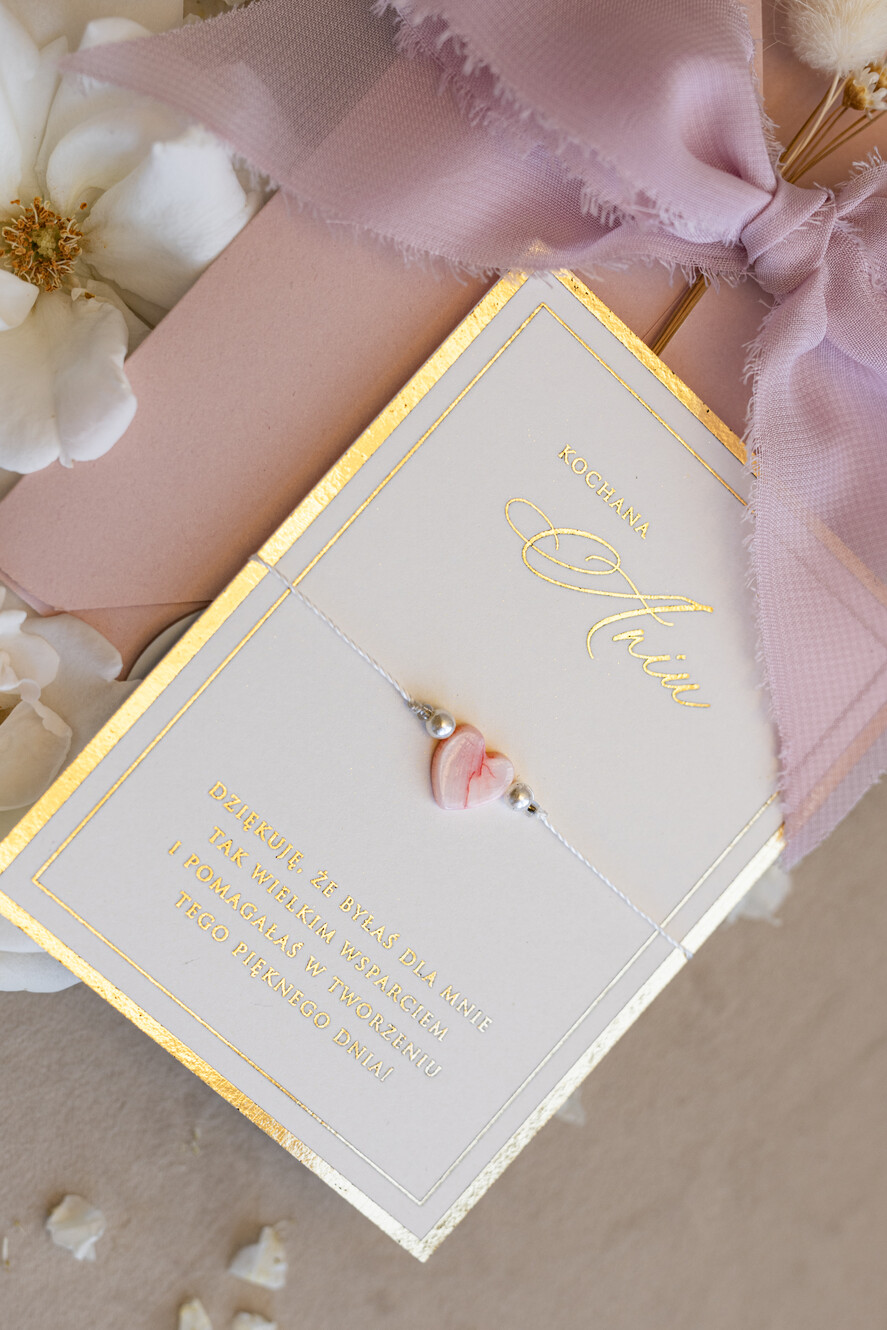 Prezenty dla świadków bransoletki i biżuteria dla świadkowej  Podziękowanie prezent dla świadkowej bransoletka z serduszkiem- Bransoletka szczęścia 1