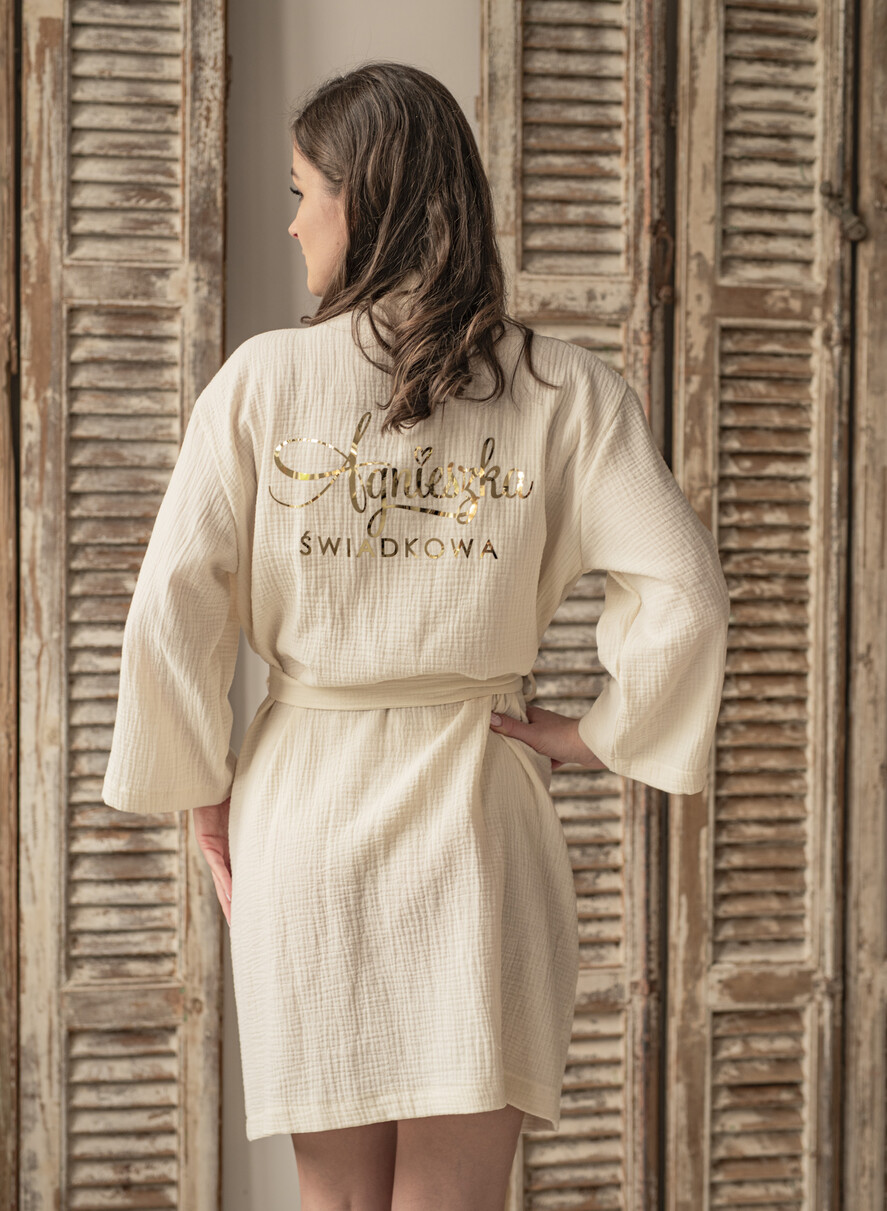 Prezenty dla świadków szlafrok dla świadkowej przewiewny oddychający 100% bawełny szlafrok pomysł na pytanie czy zostaniesz moją świadkową szlafrok, szlafrok z muślinu z napisami, szlafrok muslinowy dla świadkowej i druhny2