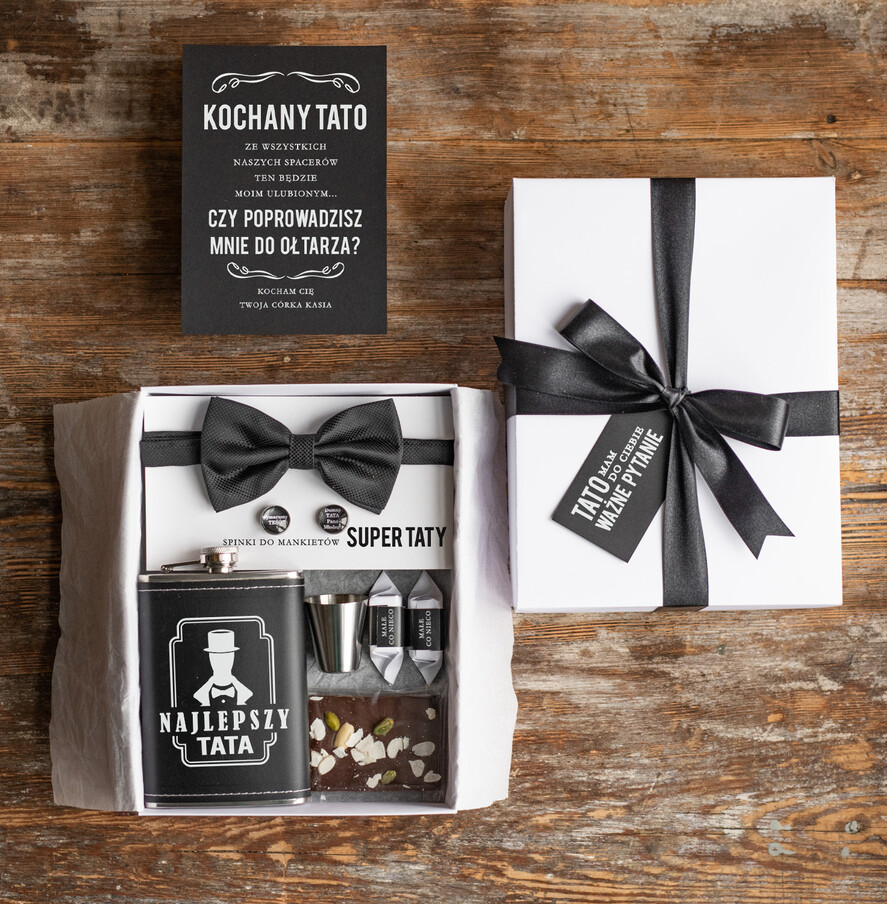 Zaproszenia dla Rodziców  Tato czy poprowadzisz mnie do ołtarza  piersiówka i 2 kieliszki prezent dla taty, zadaj ważne pytanie Tato czy poprowadzisz mnie do ołtarza ?0