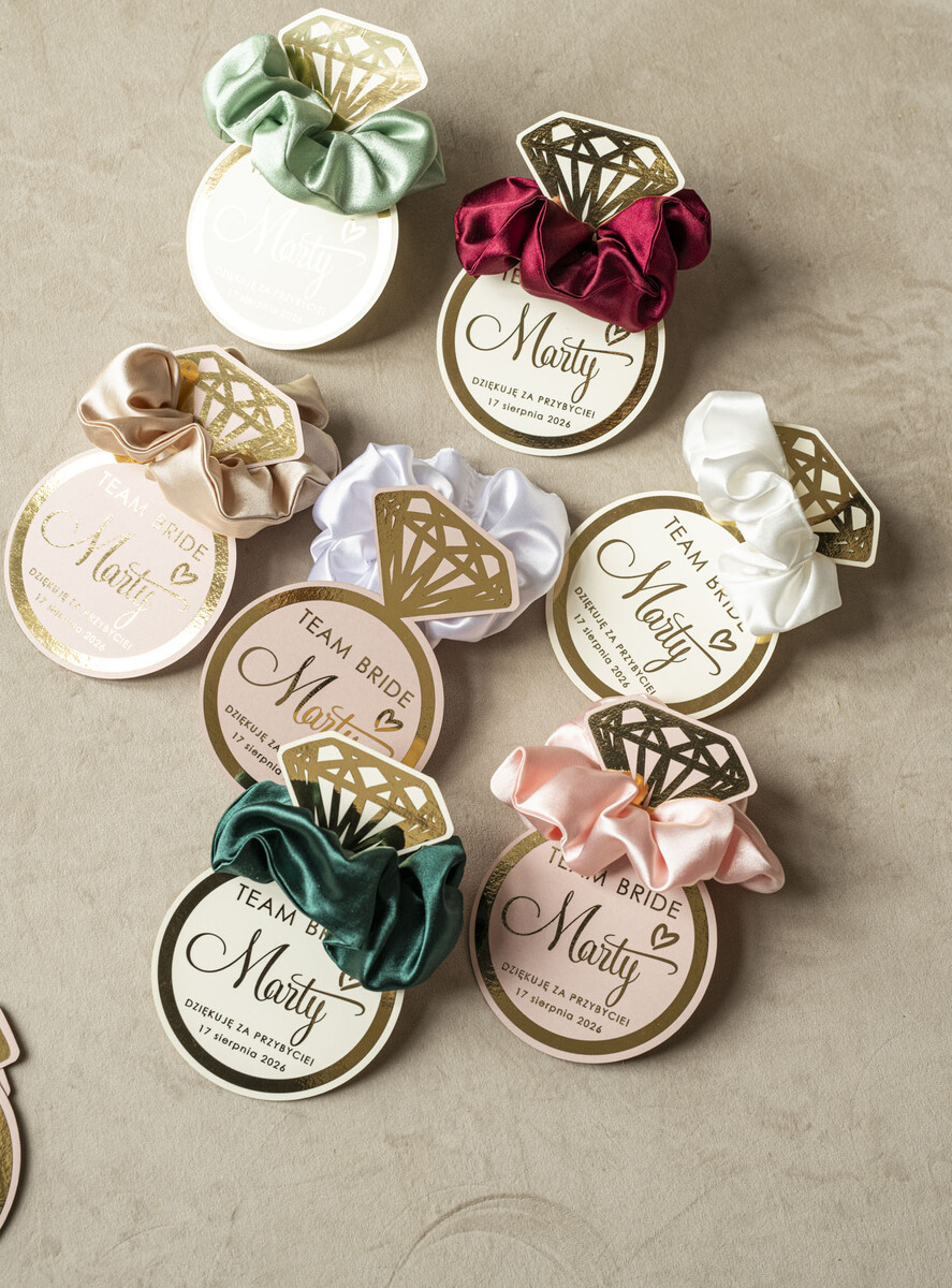 wieczór Panieński podziękowania za wieczór panieński gumka do włosów prezent na wieczór panieński, Scrunchies podziękowania za wieczór panieński, upominek dla przyjaciółek na wieczorze panieńskim 2