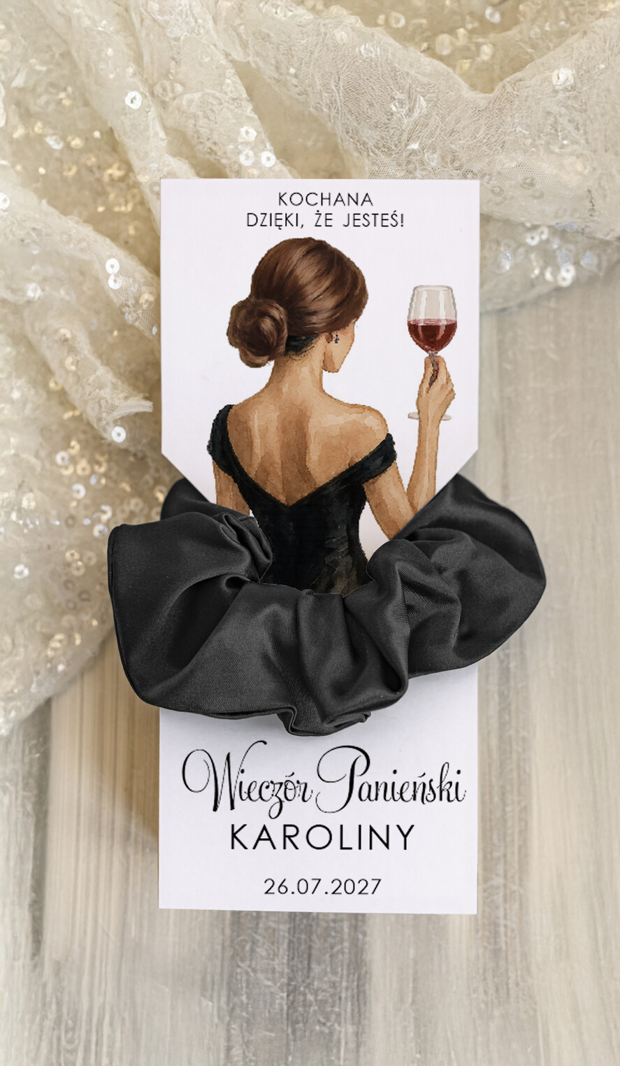 wieczór Panieński podziękowania za wieczór panieński gumka do włosów prezent na wieczór panieński, Scrunchies podziękowania za wieczór panieński, upominek dla przyjaciółek na wieczorze panieńskim0