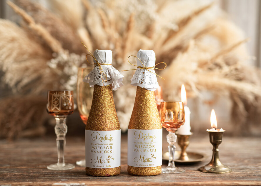 wieczór Panieński podziękowania za wieczór panieński prezenty na wieczór panieński, podziękowania za wieczór panieński brokatowy szampanik Prezenciki dla dziewczyn na Panieński0