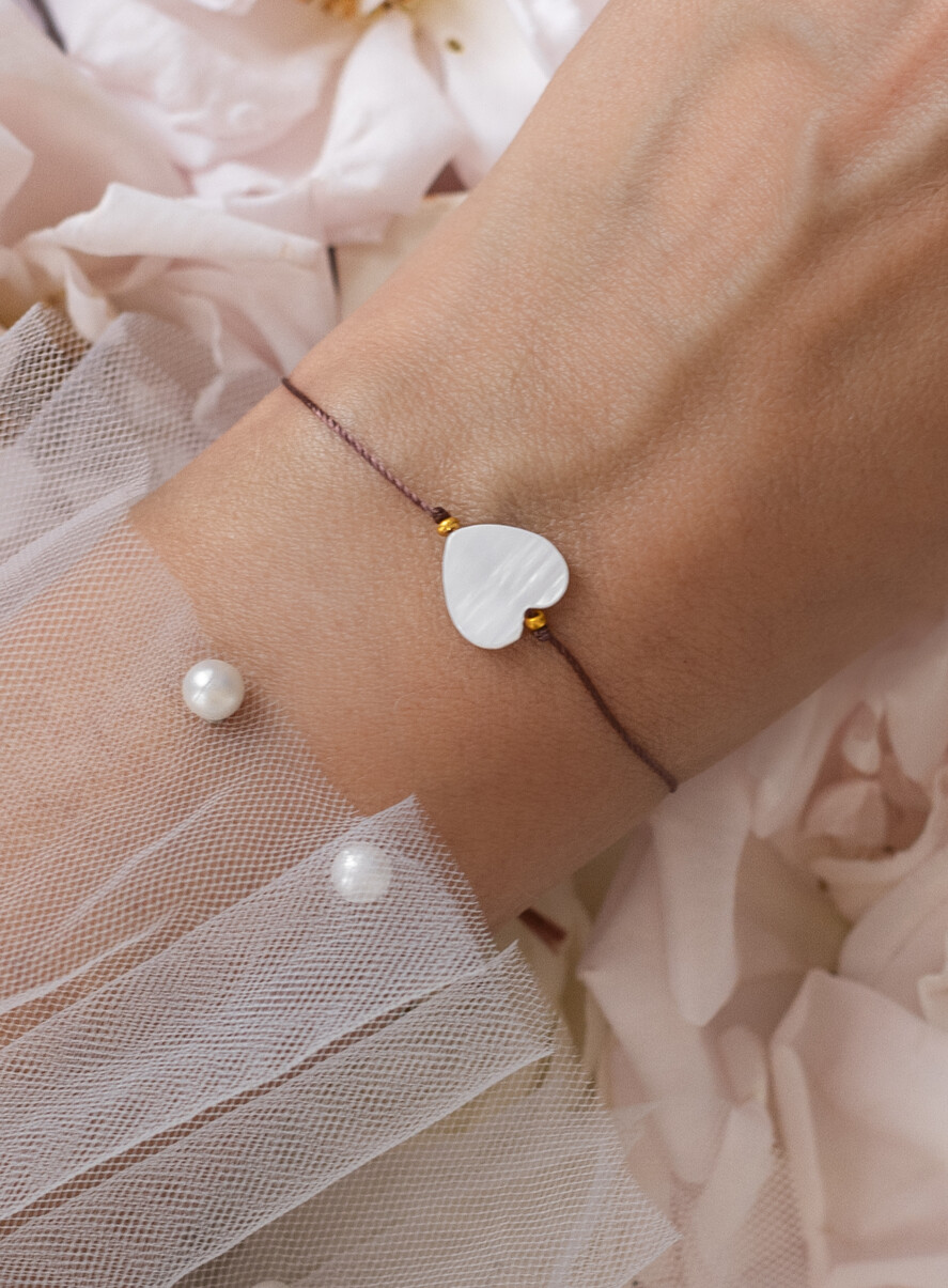 wieczór Panieński podziękowania za wieczór panieński podziękowanie za wieczór panieński- bransoletka z serduszkiem z masy perłowej Bransoletki dla Twojego Team Bride1