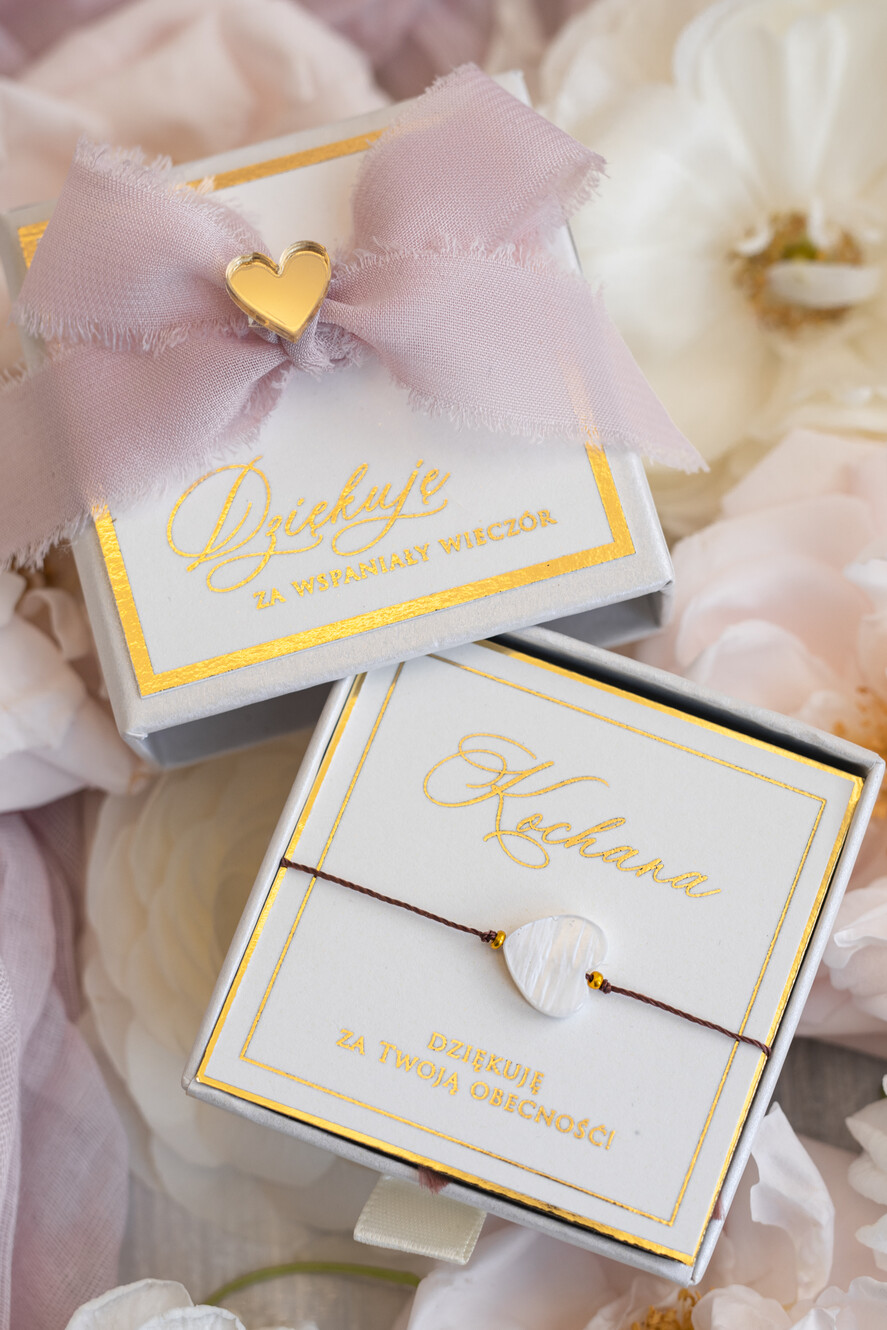 wieczór Panieński podziękowania za wieczór panieński podziękowanie za wieczór panieński- bransoletka z serduszkiem z masy perłowej Bransoletki dla Twojego Team Bride4