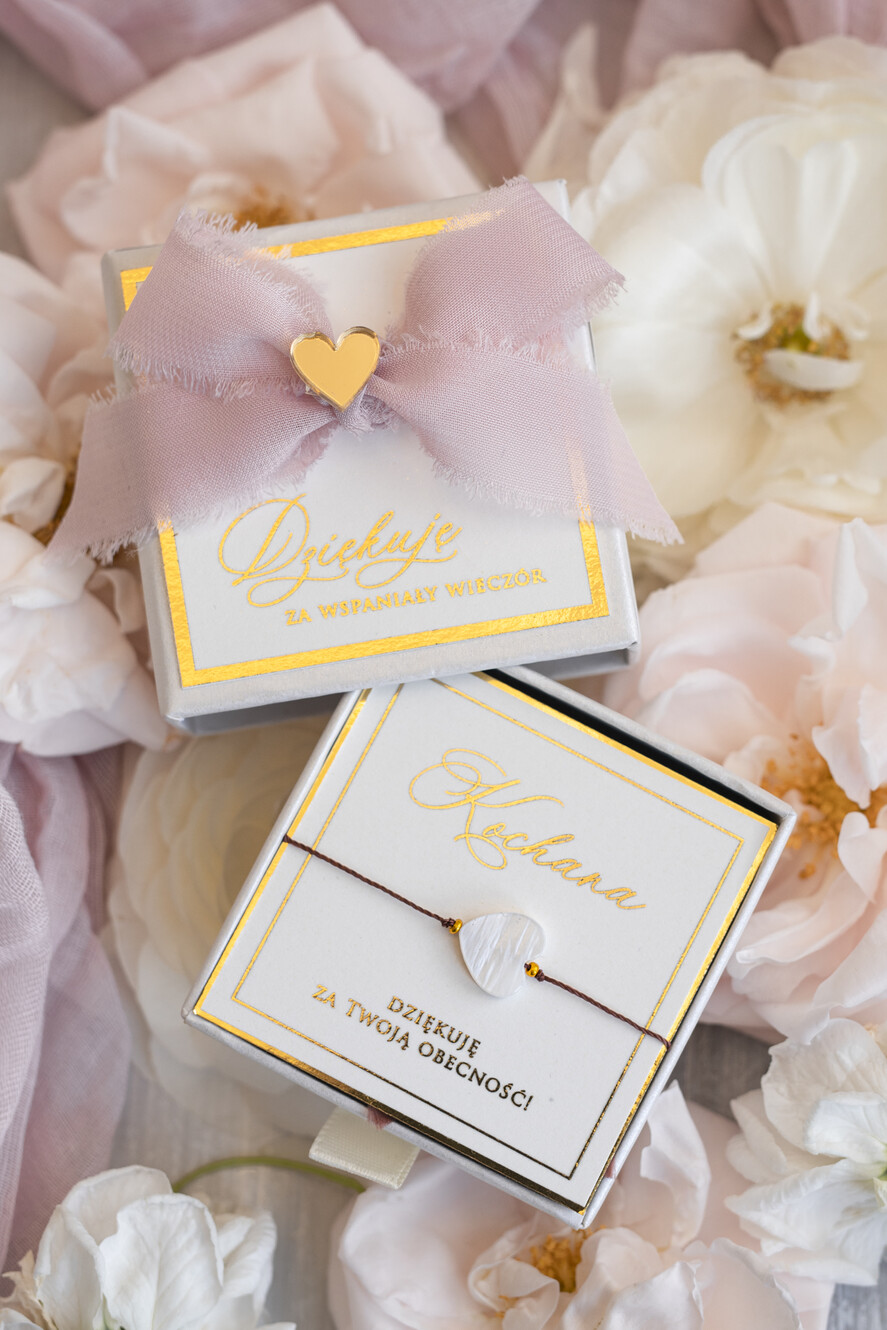 wieczór Panieński podziękowania za wieczór panieński podziękowanie za wieczór panieński- bransoletka z serduszkiem z masy perłowej Bransoletki dla Twojego Team Bride5