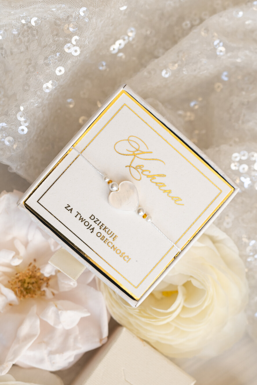 wieczór Panieński podziękowania za wieczór panieński podziękowanie za wieczór panieński- bransoletka z serduszkiem z masy perłowej Bransoletki dla Twojego Team Bride2