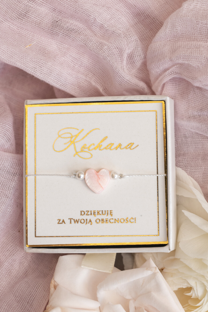wieczór Panieński podziękowania za wieczór panieński podziękowanie za wieczór panieński- bransoletka z serduszkiem z masy perłowej Bransoletki dla Twojego Team Bride3