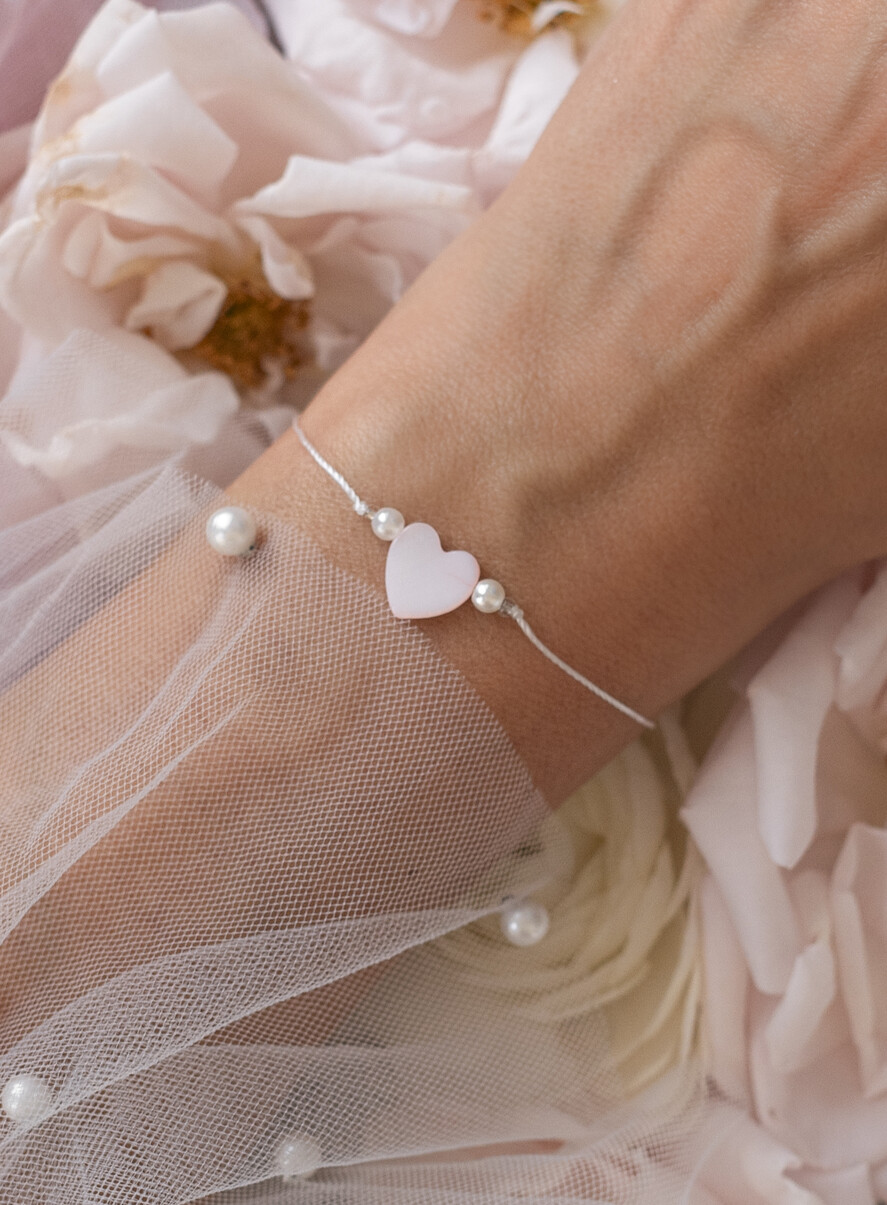 wieczór Panieński podziękowania za wieczór panieński podziękowanie za wieczór panieński- bransoletka z serduszkiem z masy perłowej Bransoletki dla Twojego Team Bride2